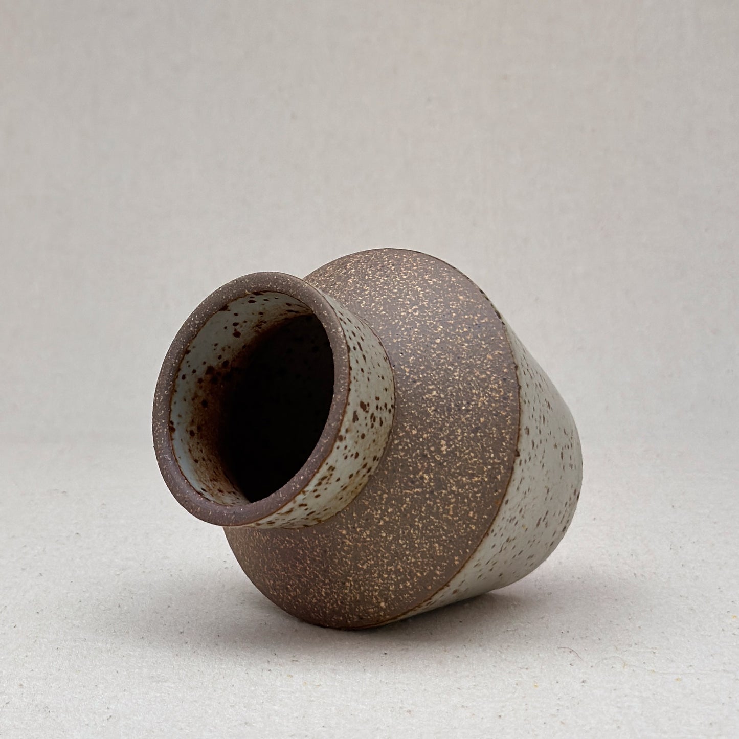 Small Speckled White Angular Vase