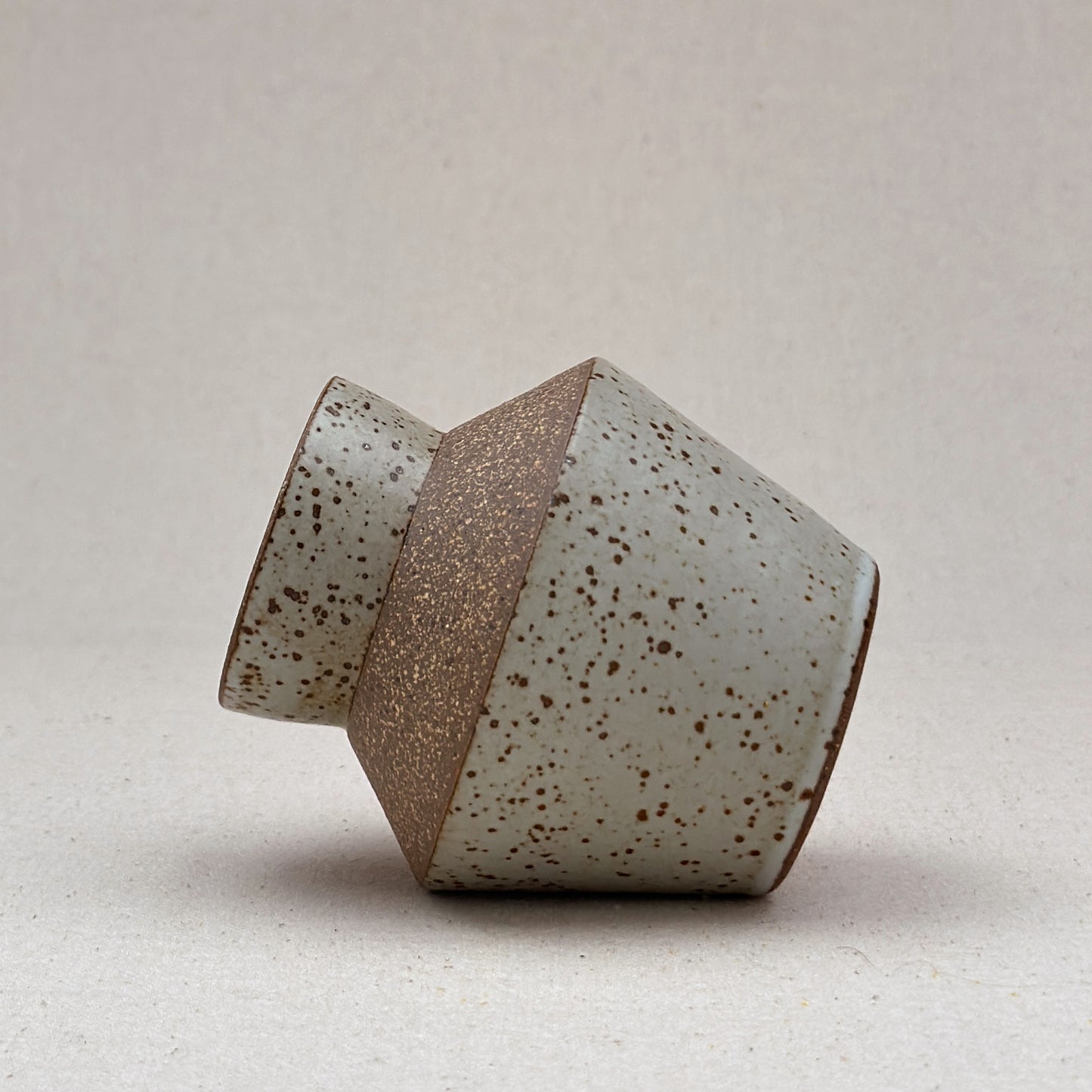 Small Speckled White Angular Vase