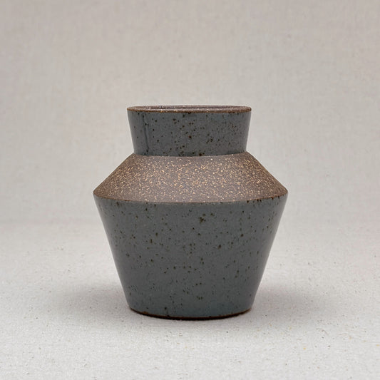 Small Speckled Blue Angular Vase