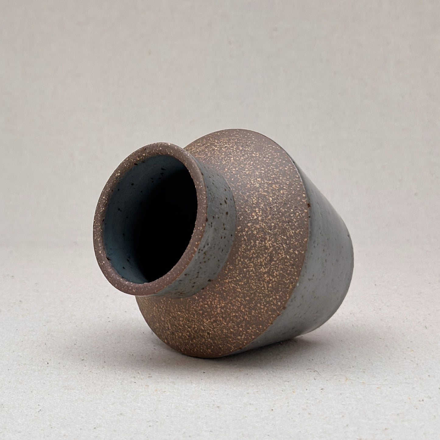 Small Speckled Blue Angular Vase