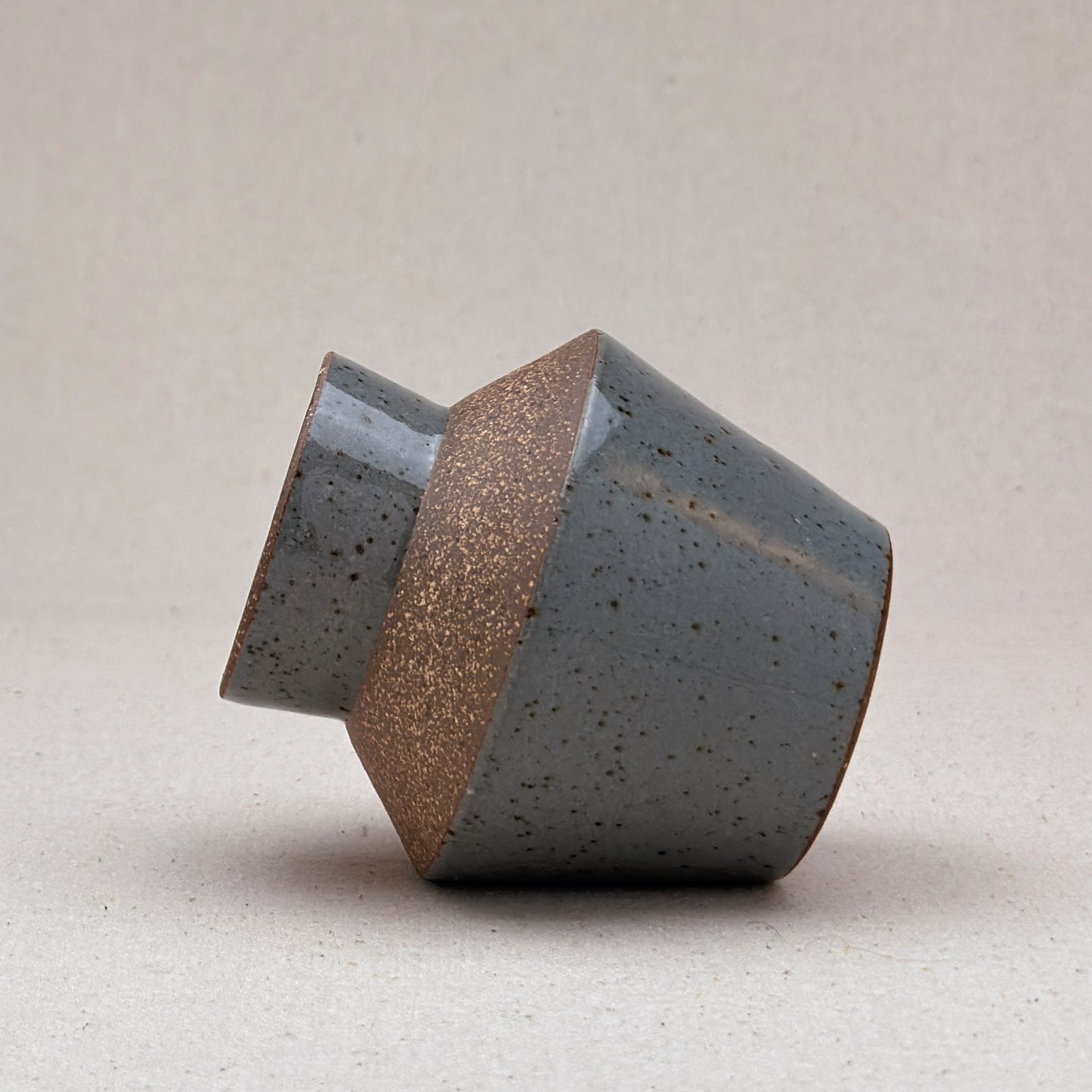 Small Speckled Blue Angular Vase