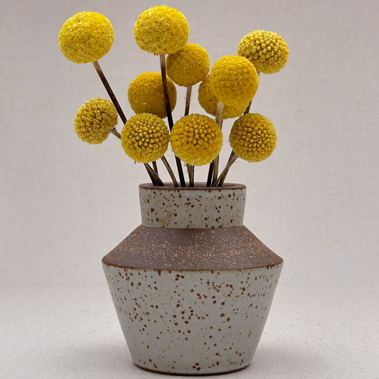 Small Speckled White Angular Vase