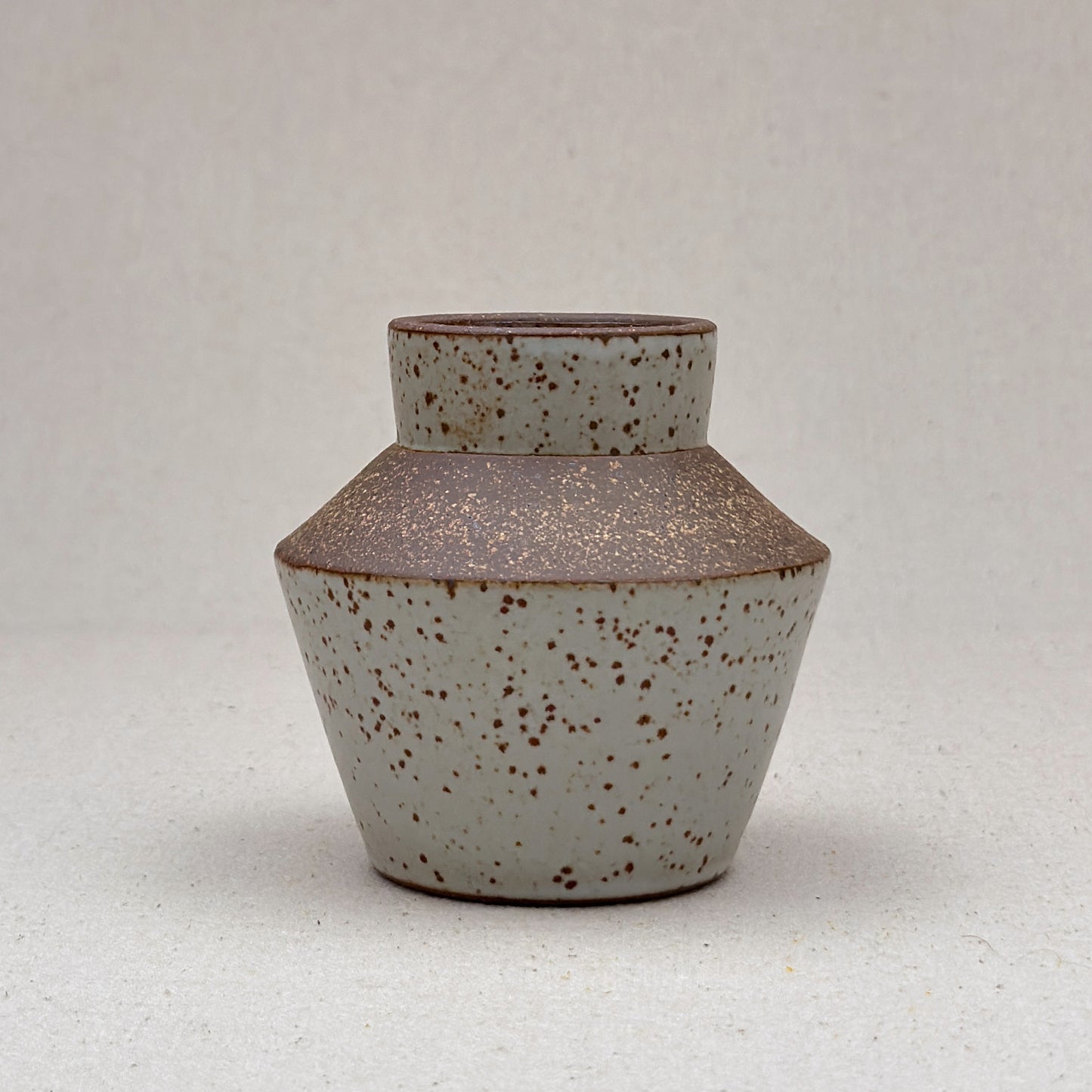 Small Speckled White Angular Vase