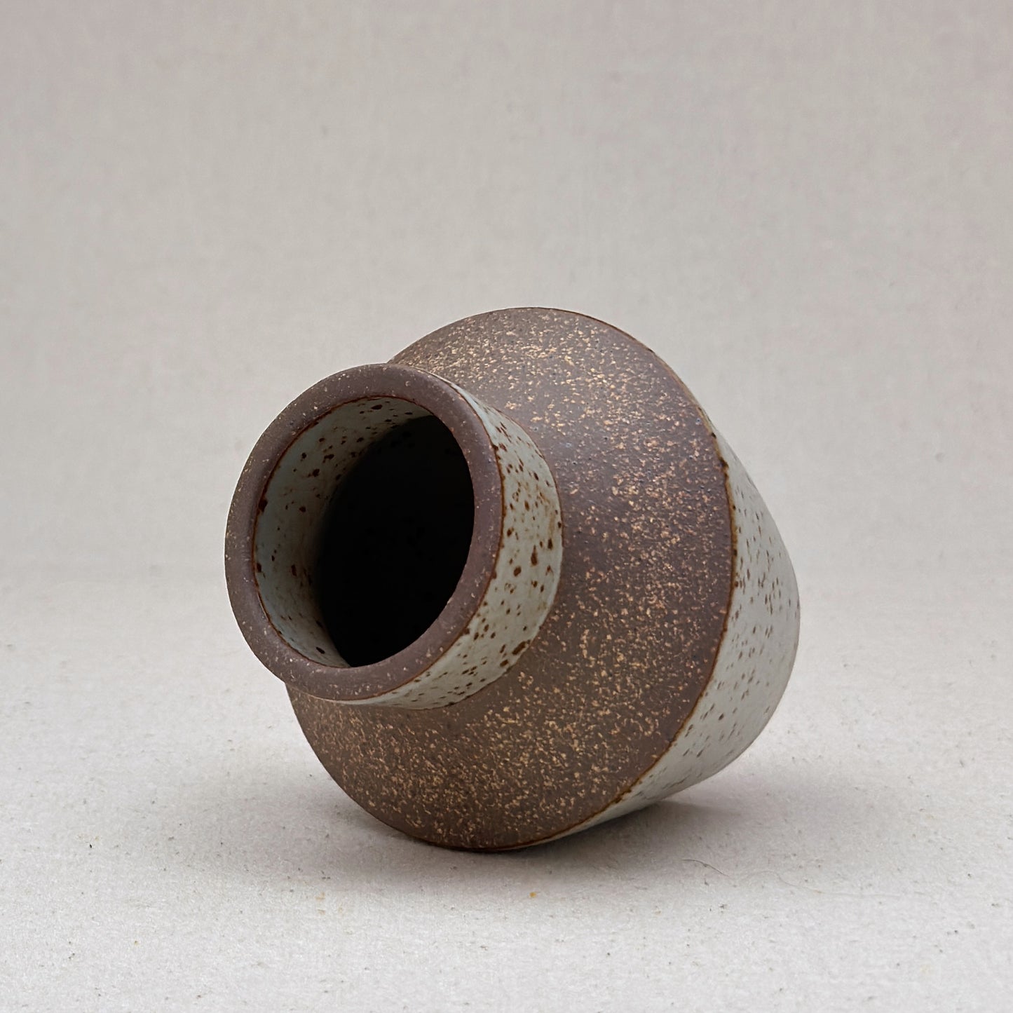 Small Speckled White Angular Vase