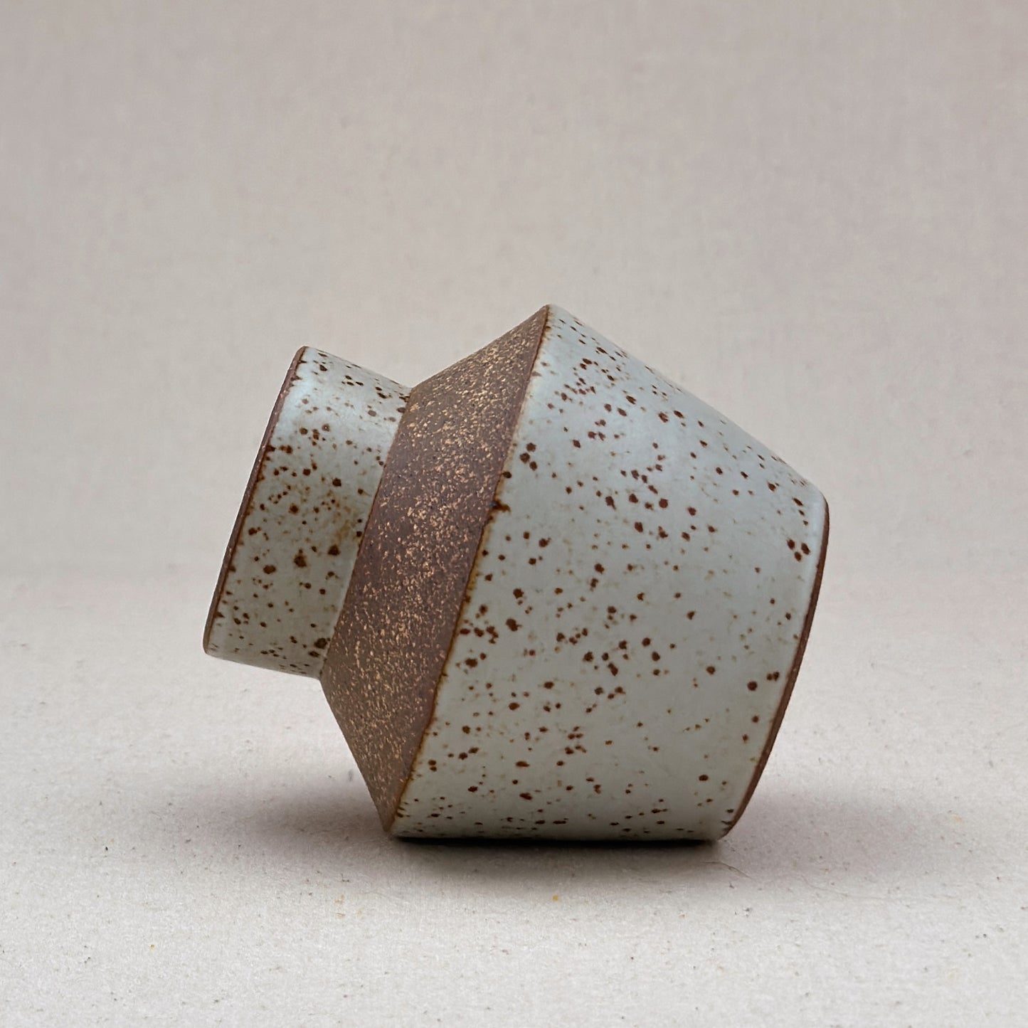 Small Speckled White Angular Vase