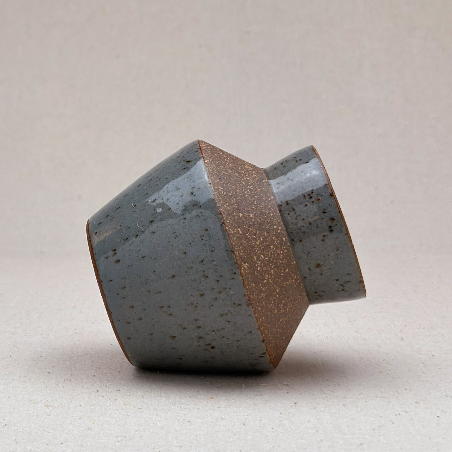 Small Speckled Blue Angular Vase