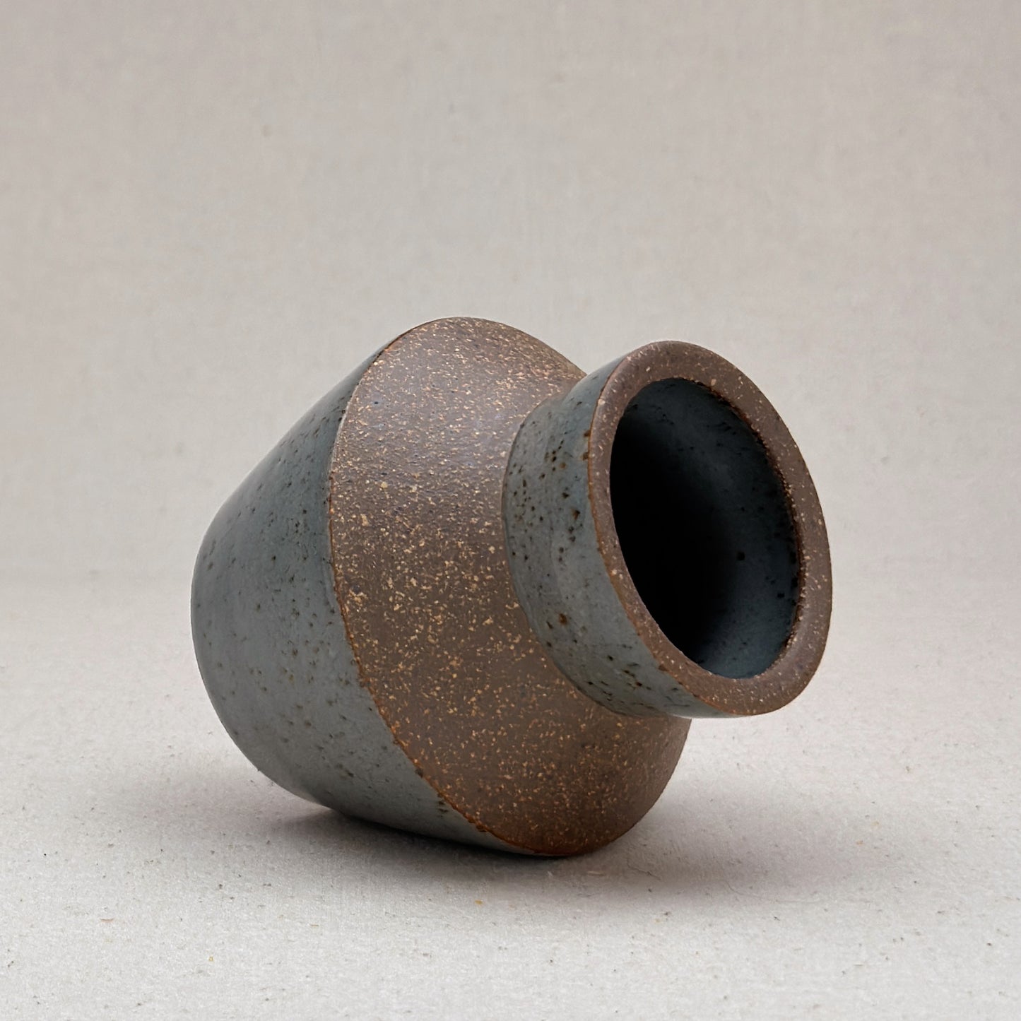 Small Speckled Blue Angular Vase