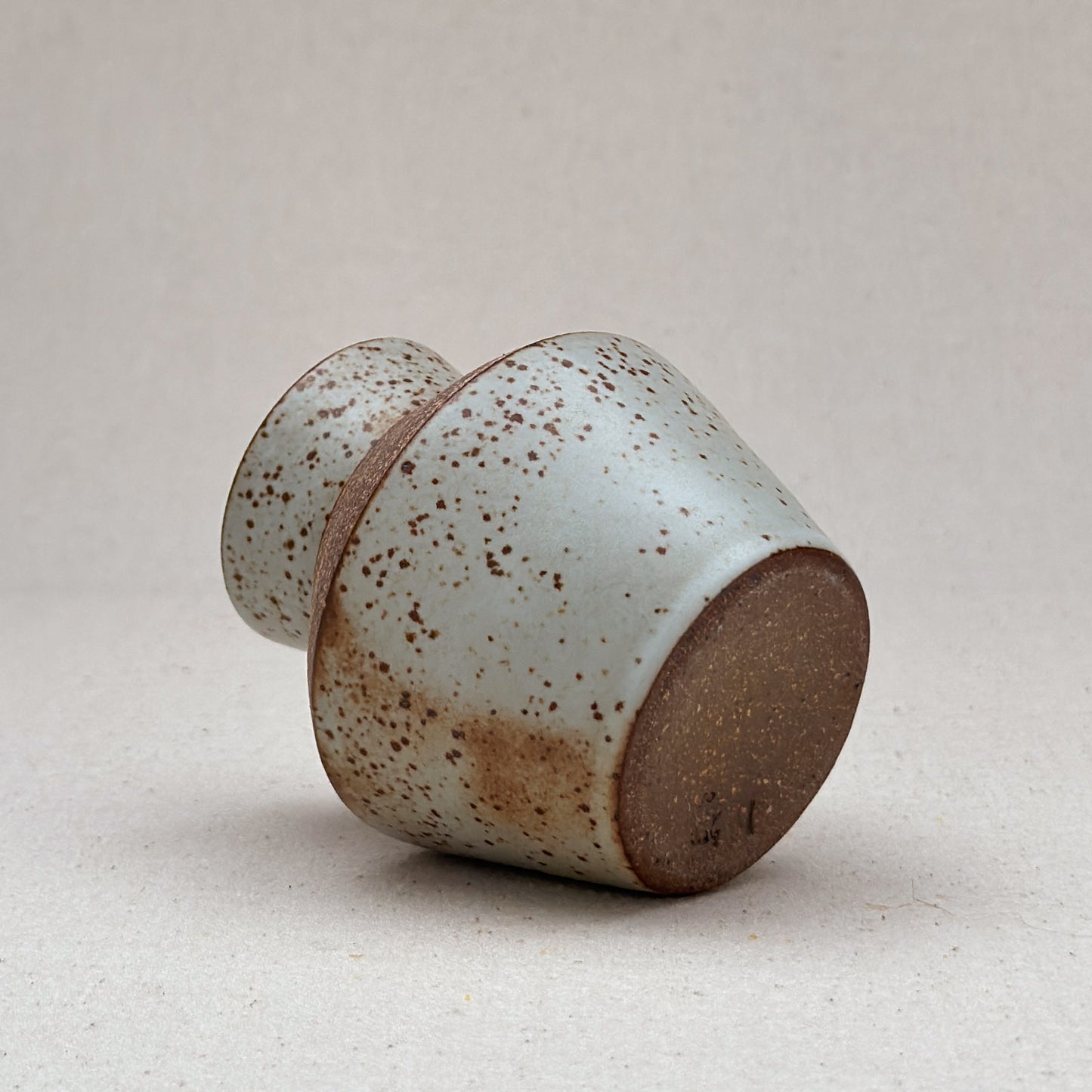 Small Speckled White Angular Vase