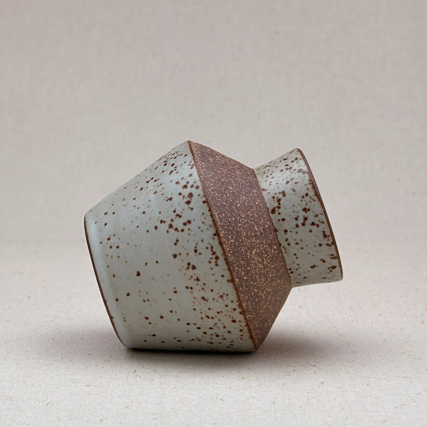 Small Speckled White Angular Vase