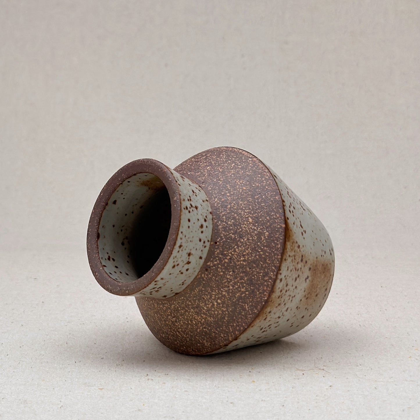 Small Speckled White Angular Vase