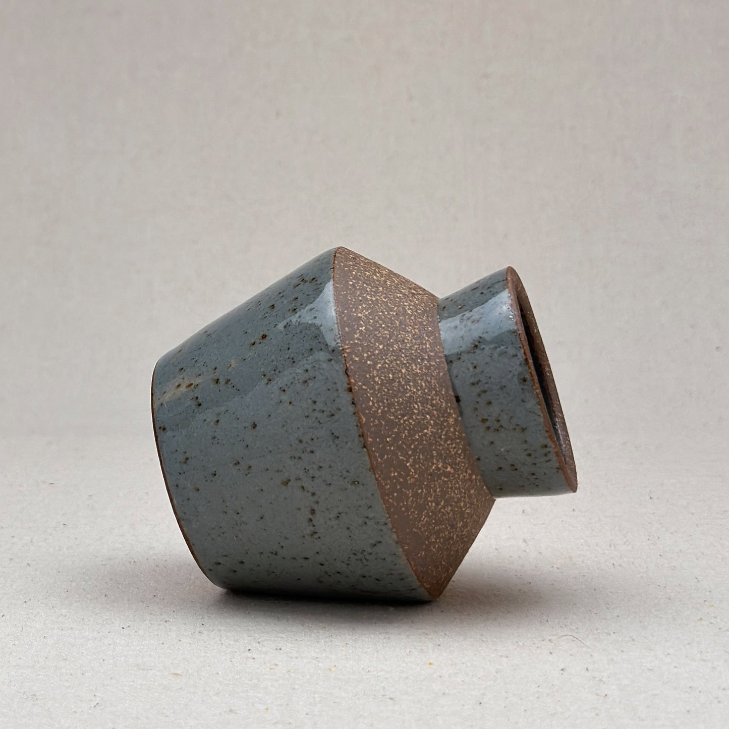 Small Speckled Blue Angular Vase