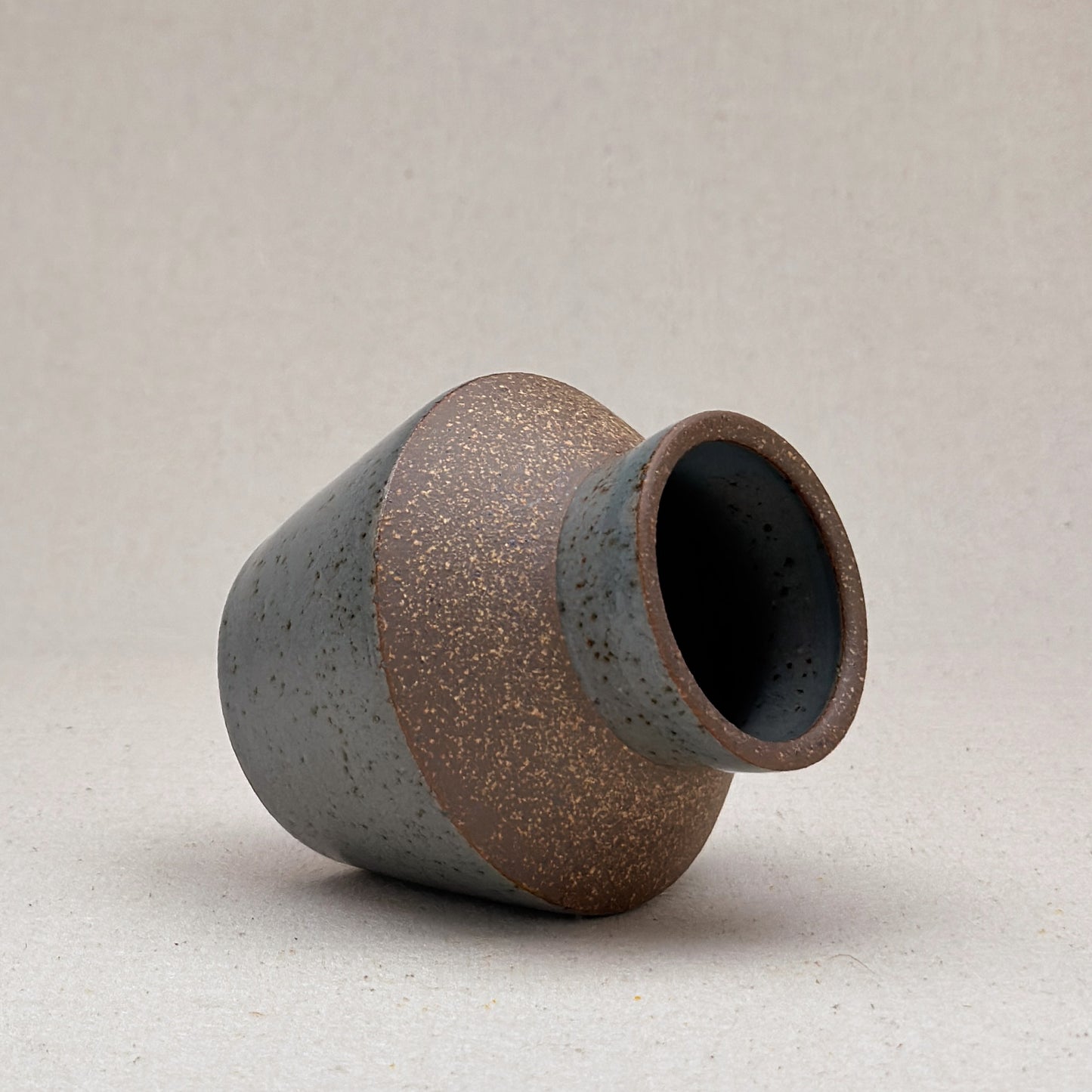 Small Speckled Blue Angular Vase