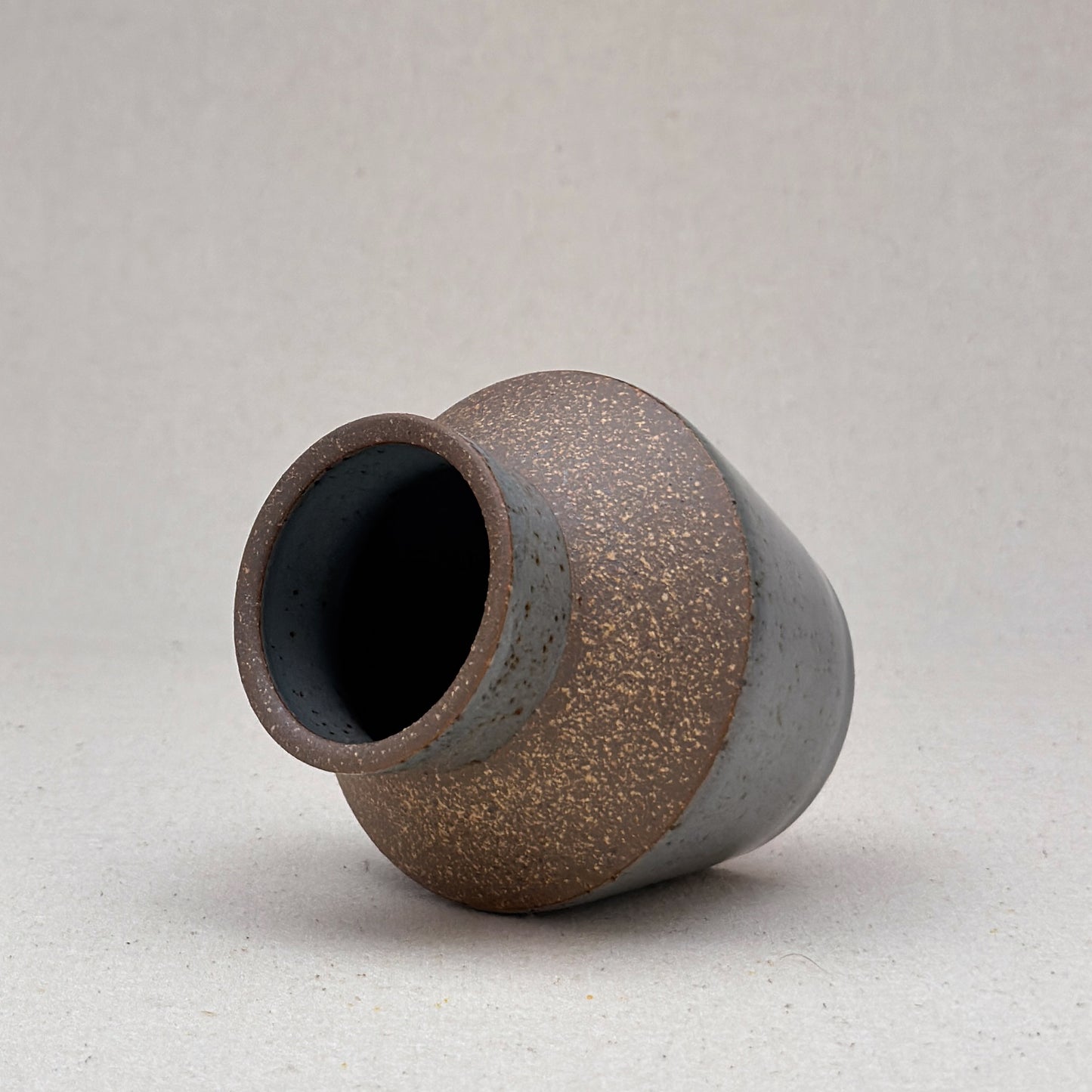 Small Speckled Blue Angular Vase