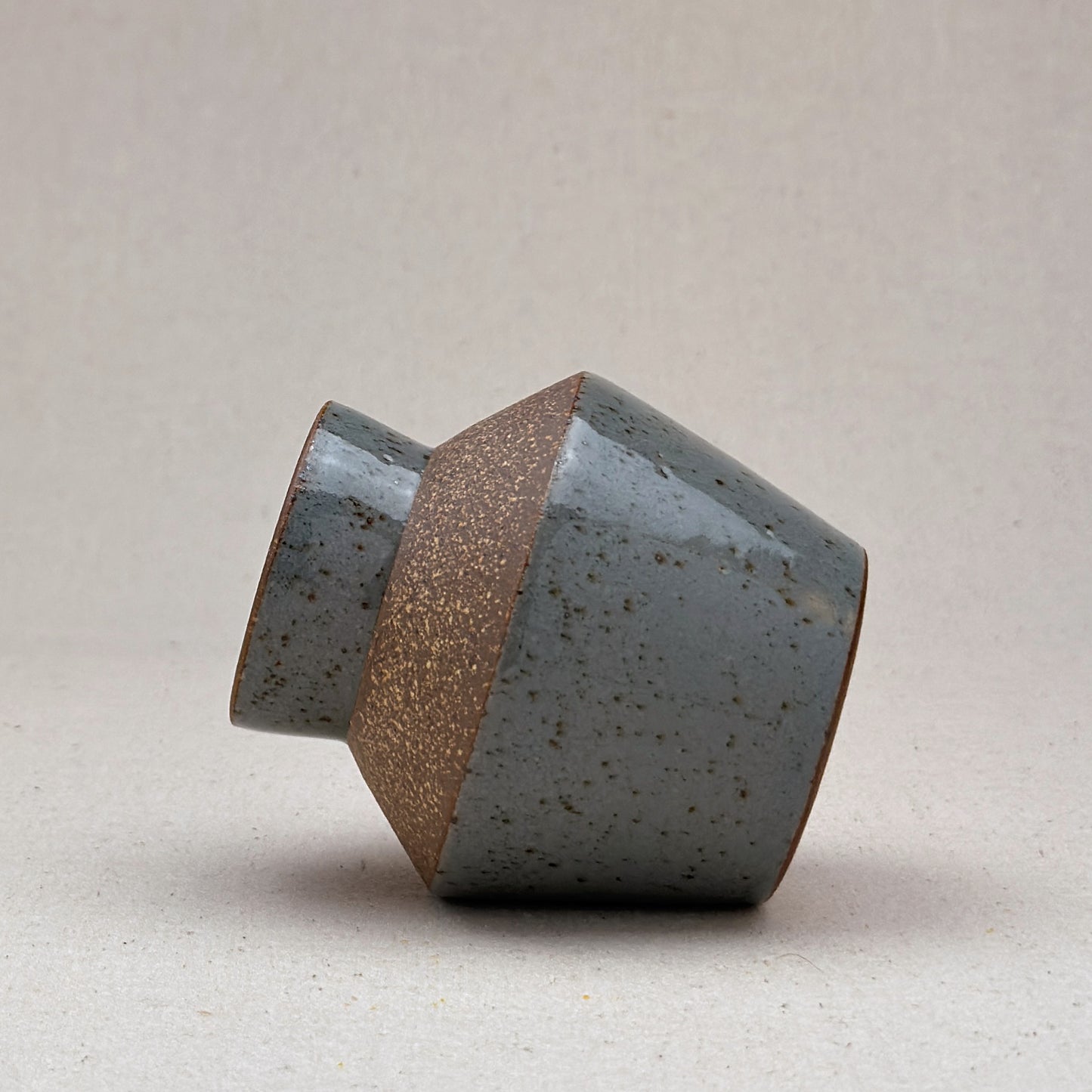 Small Speckled Blue Angular Vase