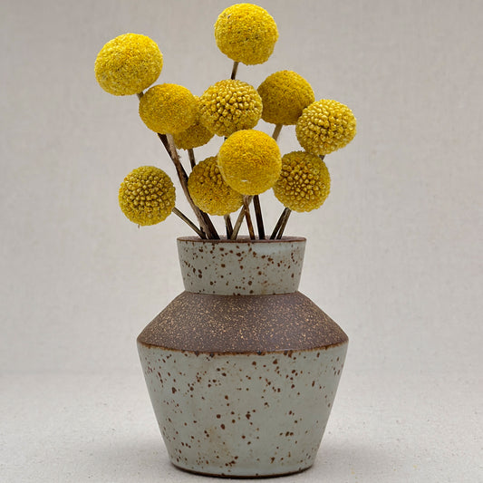 Small Speckled White Angular Vase