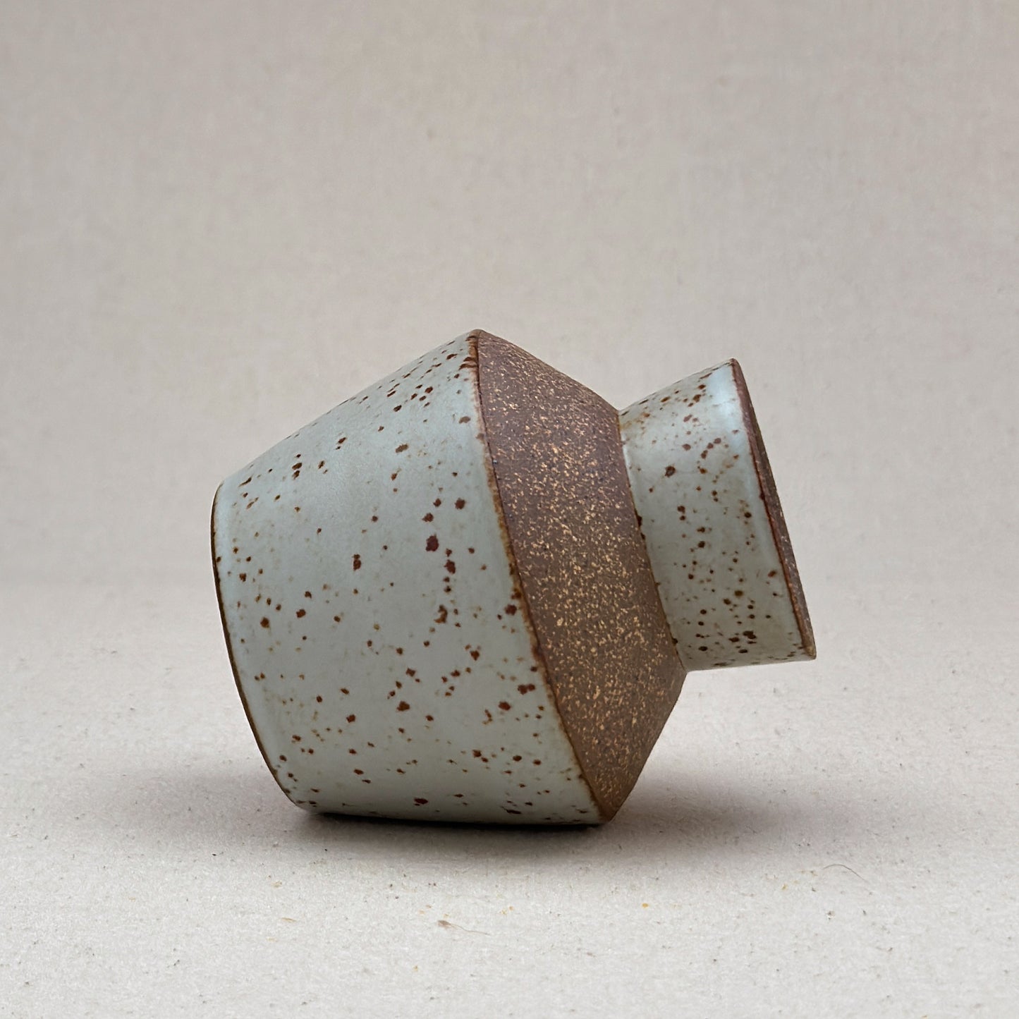 Small Speckled White Angular Vase