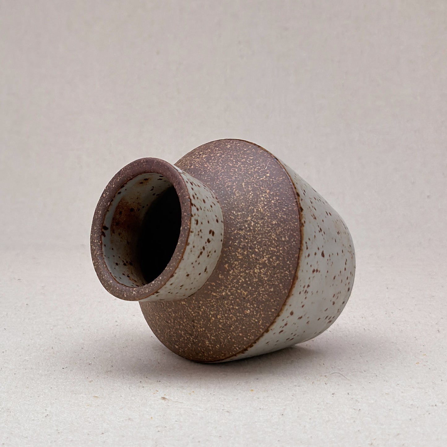 Small Speckled White Angular Vase