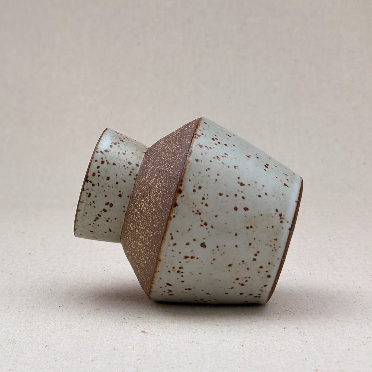 Small Speckled White Angular Vase