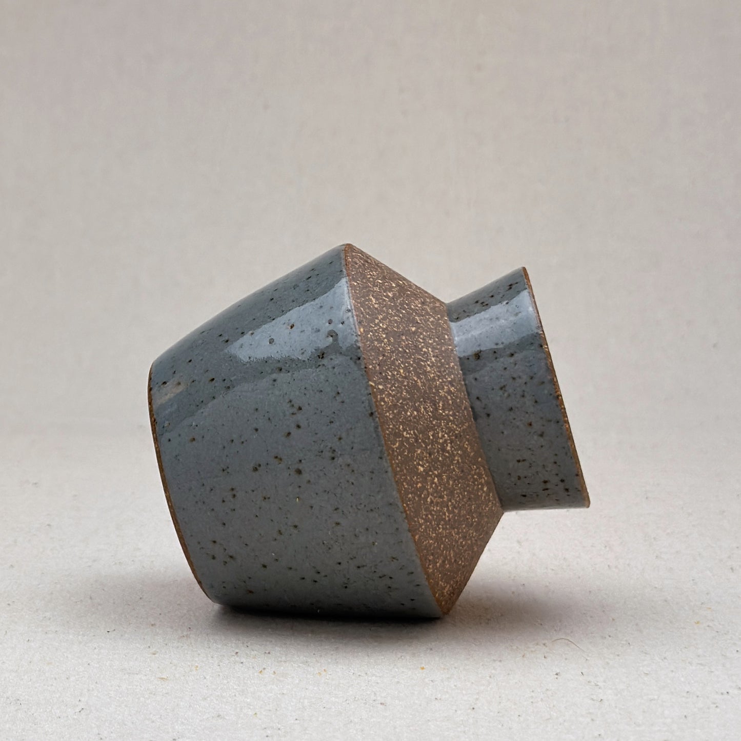 Small Speckled Blue Angular Vase