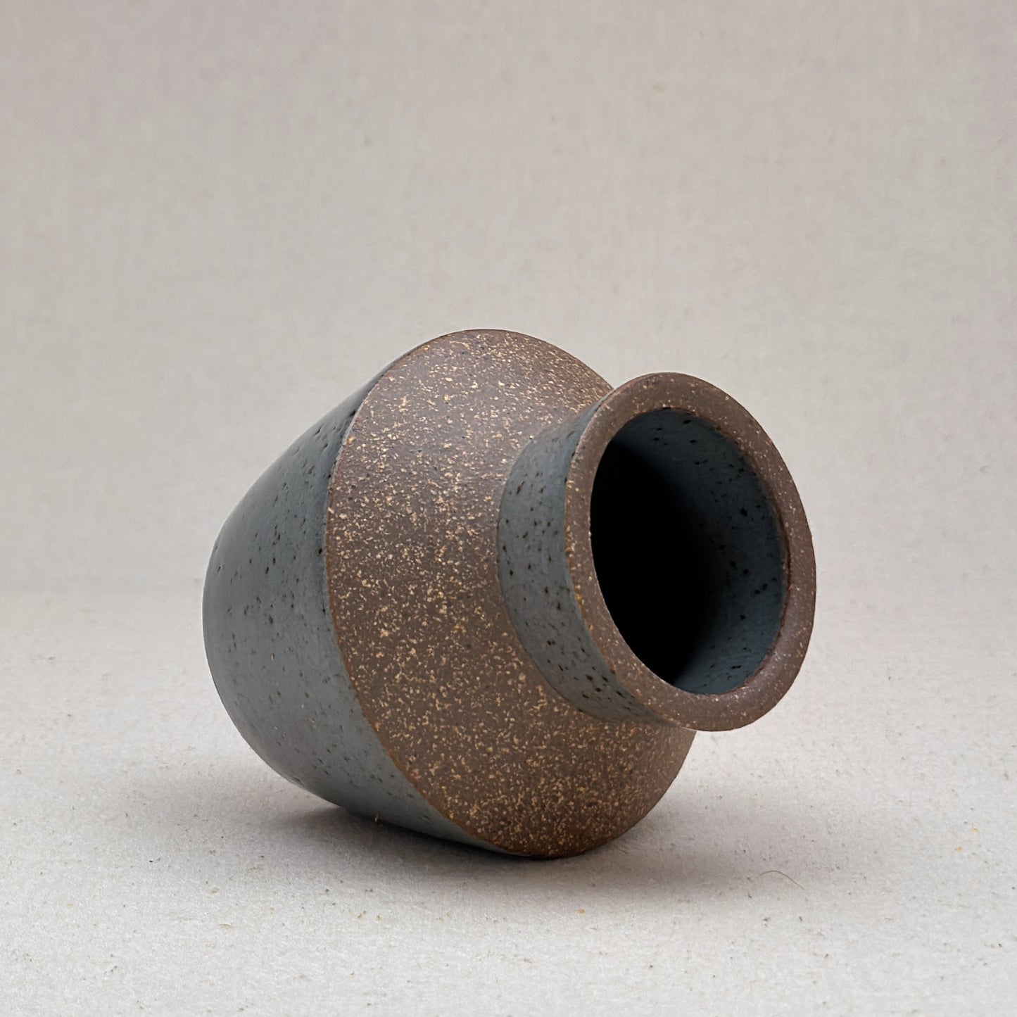 Small Speckled Blue Angular Vase