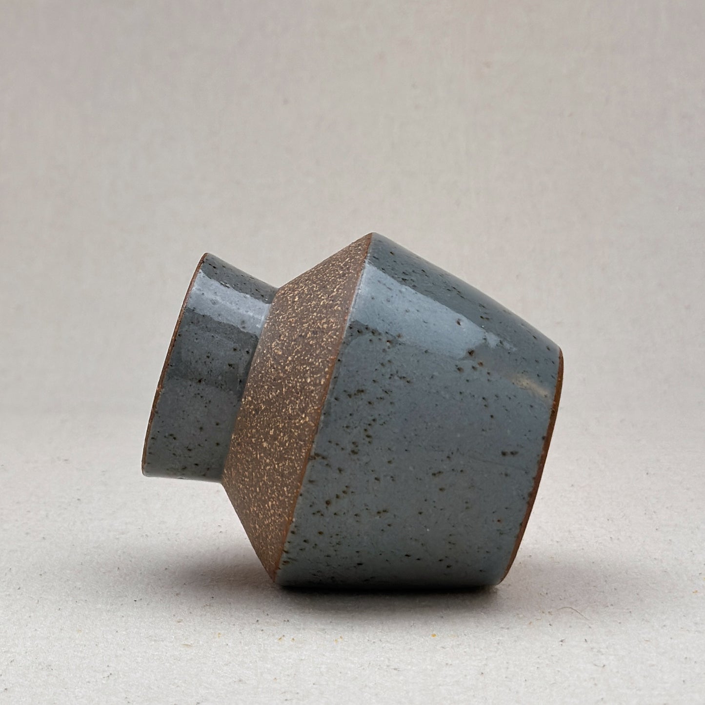 Small Speckled Blue Angular Vase