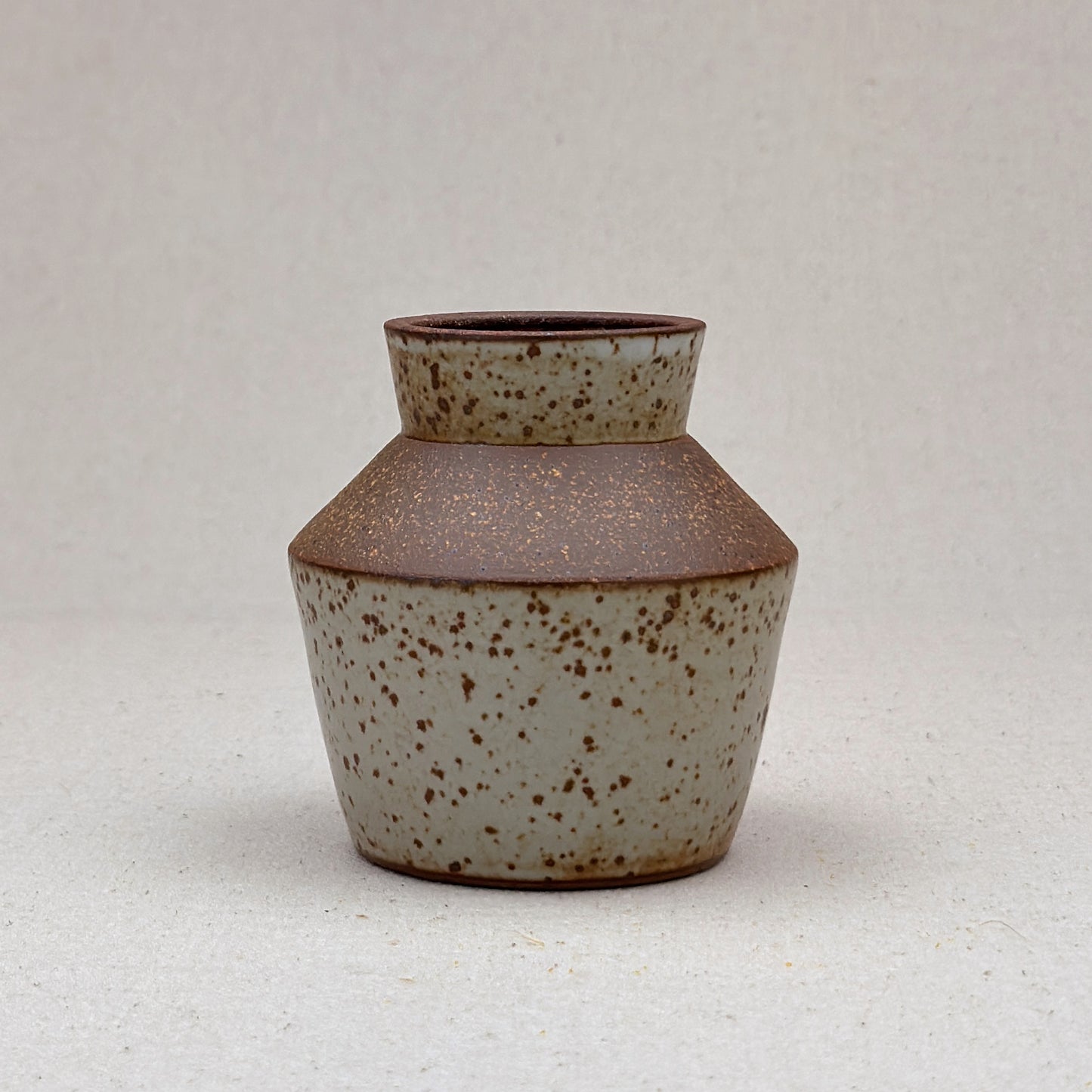 Small Speckled White Angular Vase