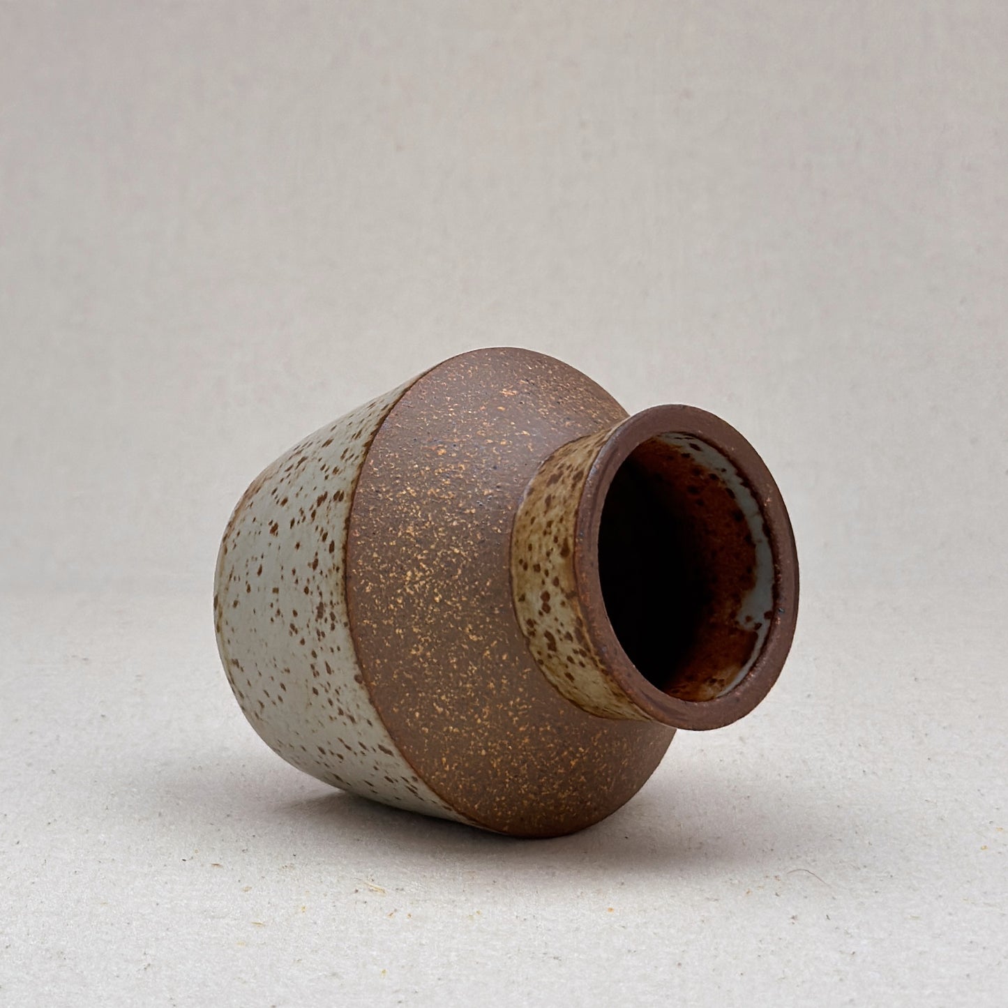 Small Speckled White Angular Vase