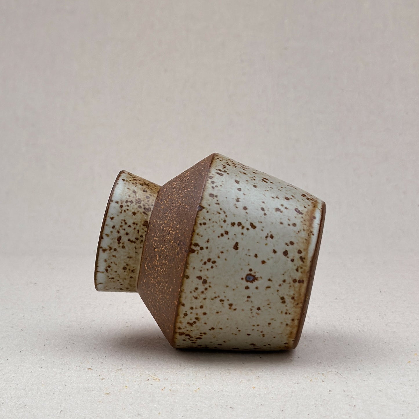 Small Speckled White Angular Vase