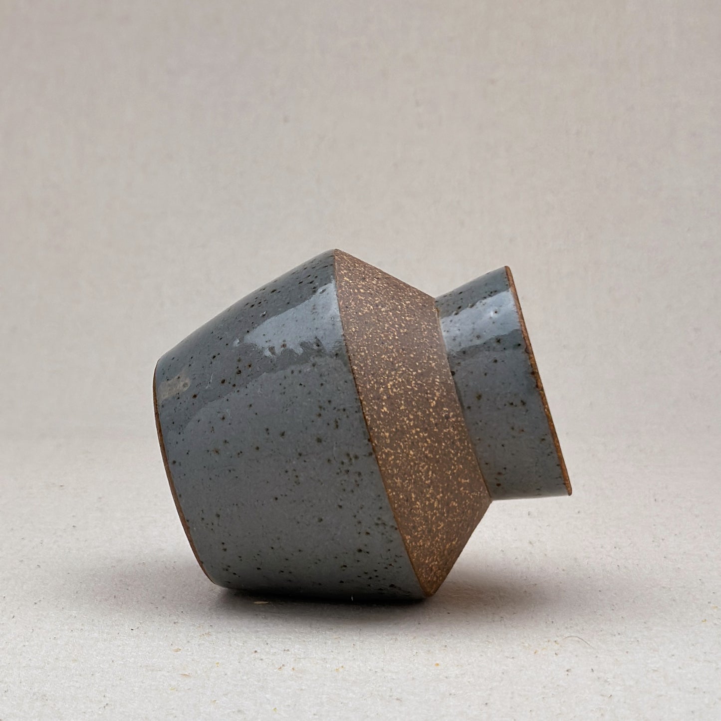 Small Speckled Blue Angular Vase