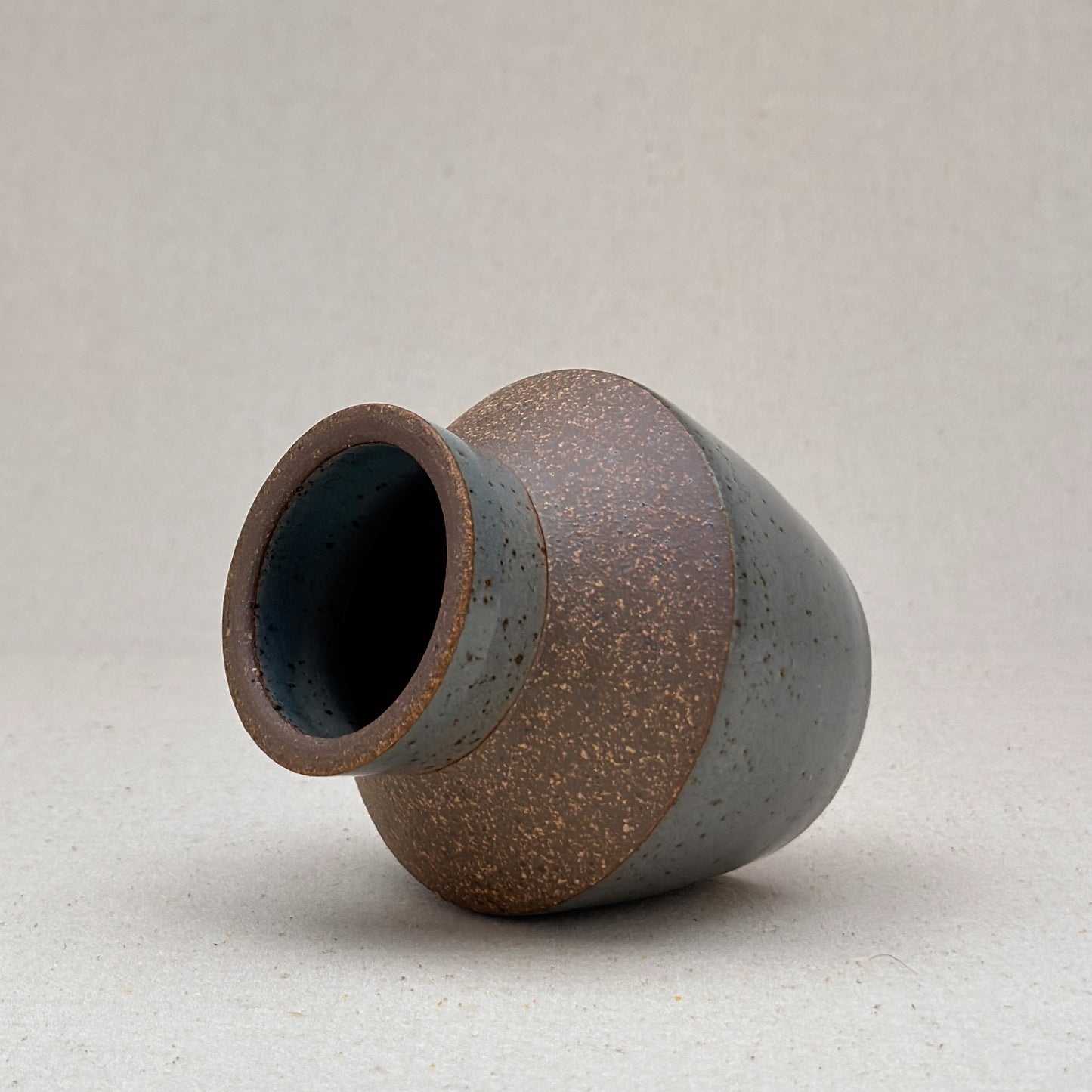 Small Speckled Blue Angular Vase