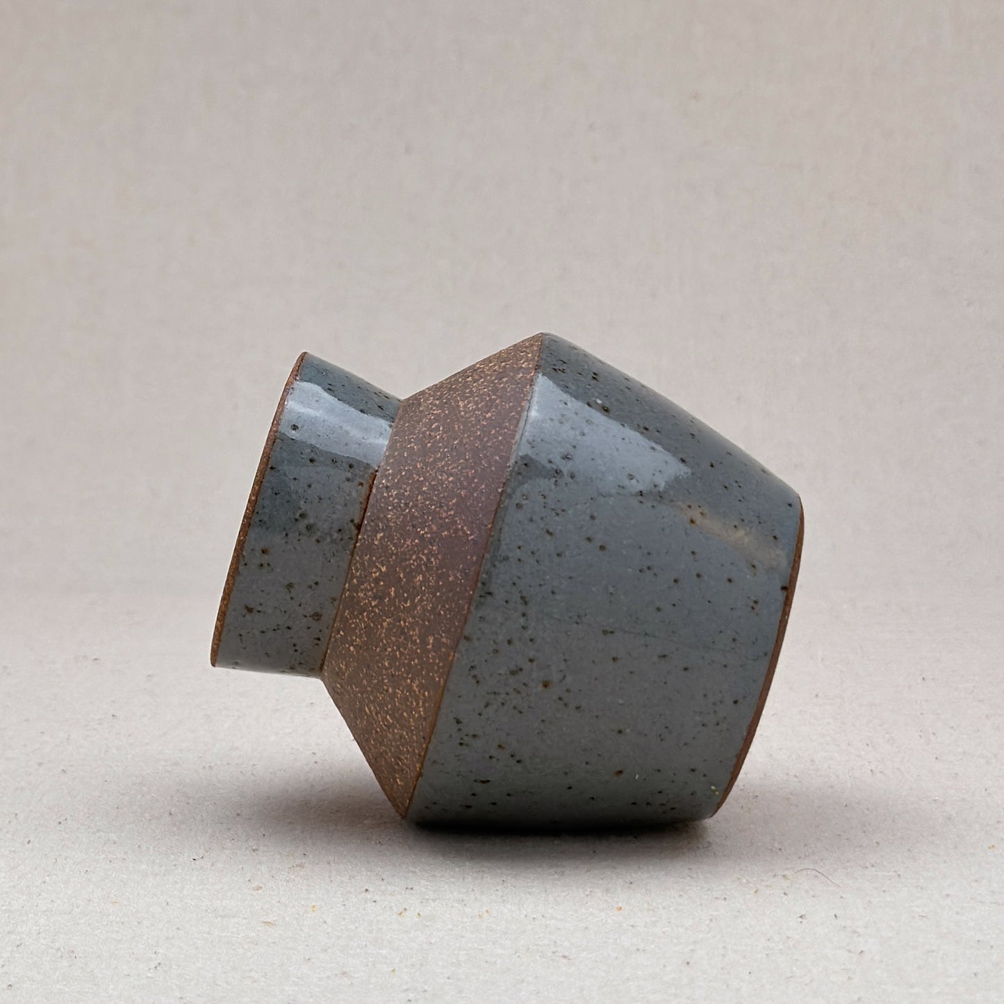 Small Speckled Blue Angular Vase