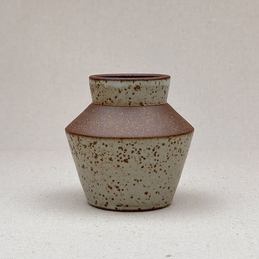 Small Speckled White Angular Vase