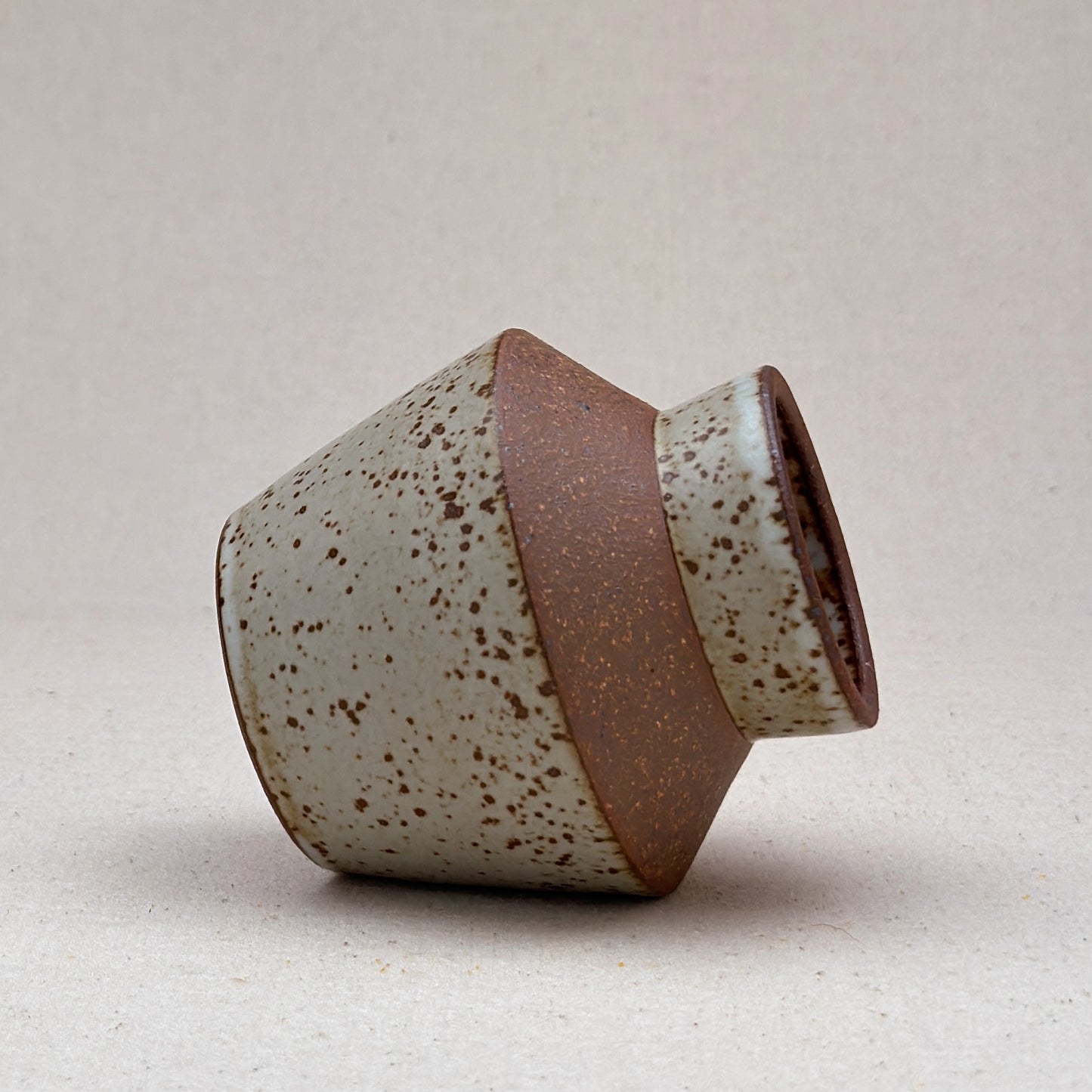 Small Speckled White Angular Vase