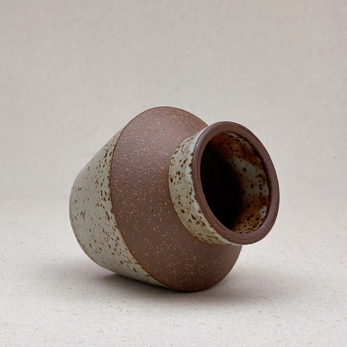 Small Speckled White Angular Vase