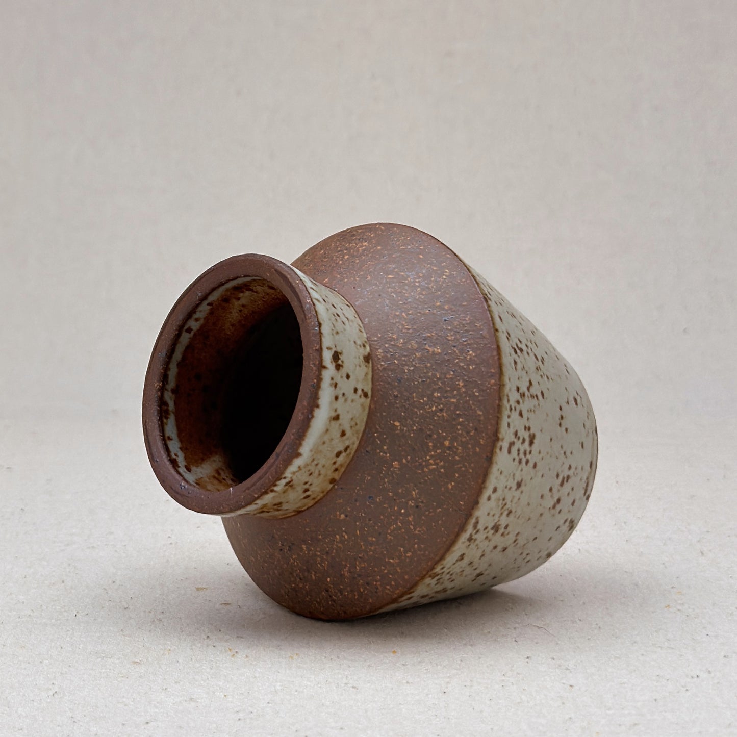 Small Speckled White Angular Vase