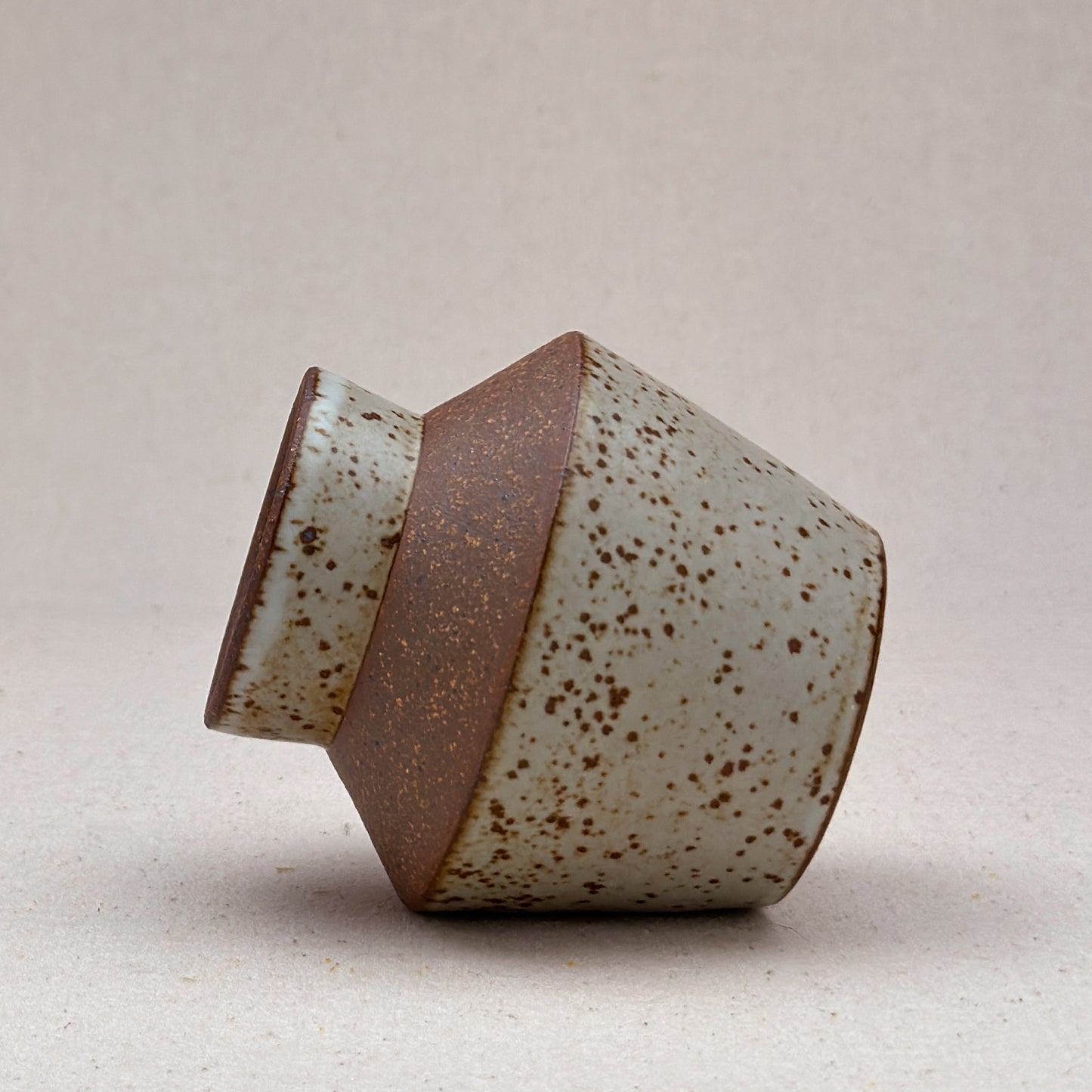 Small Speckled White Angular Vase