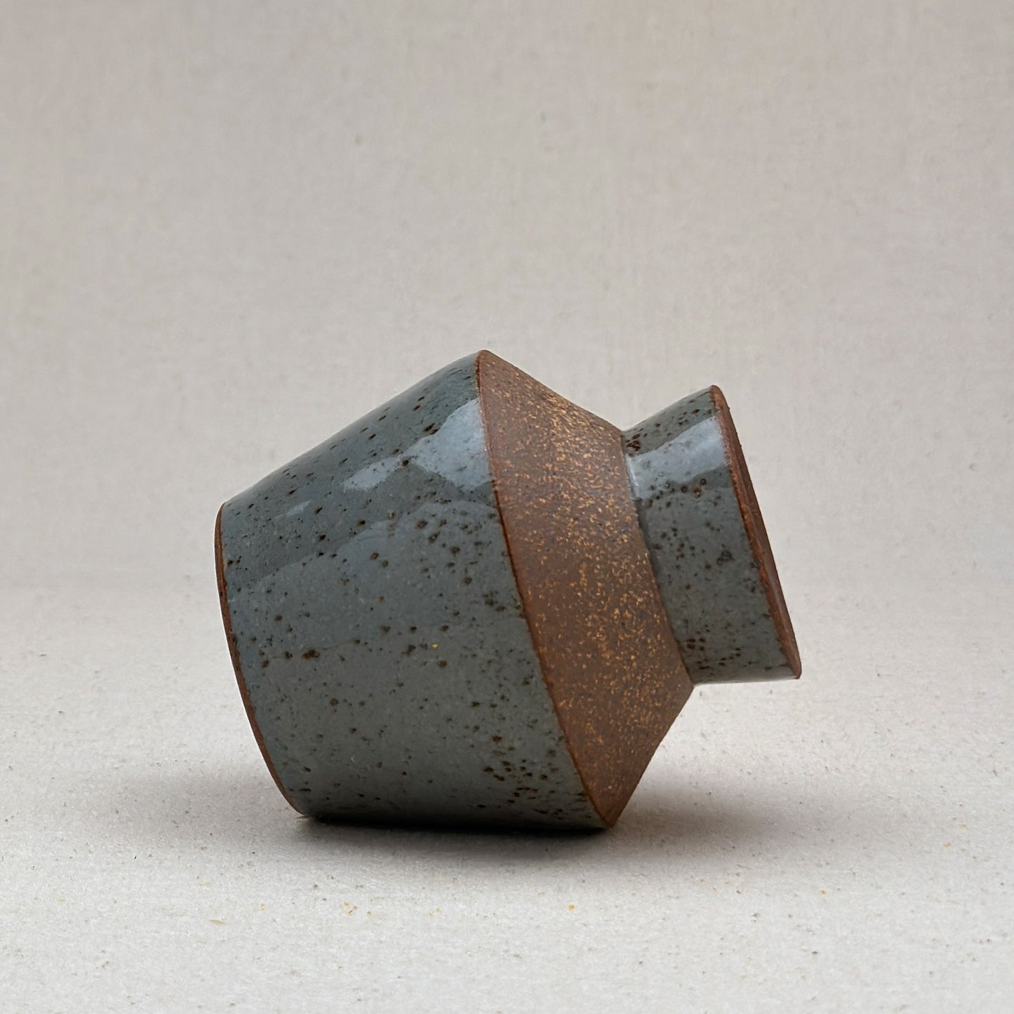 Small Speckled Blue Angular Vase