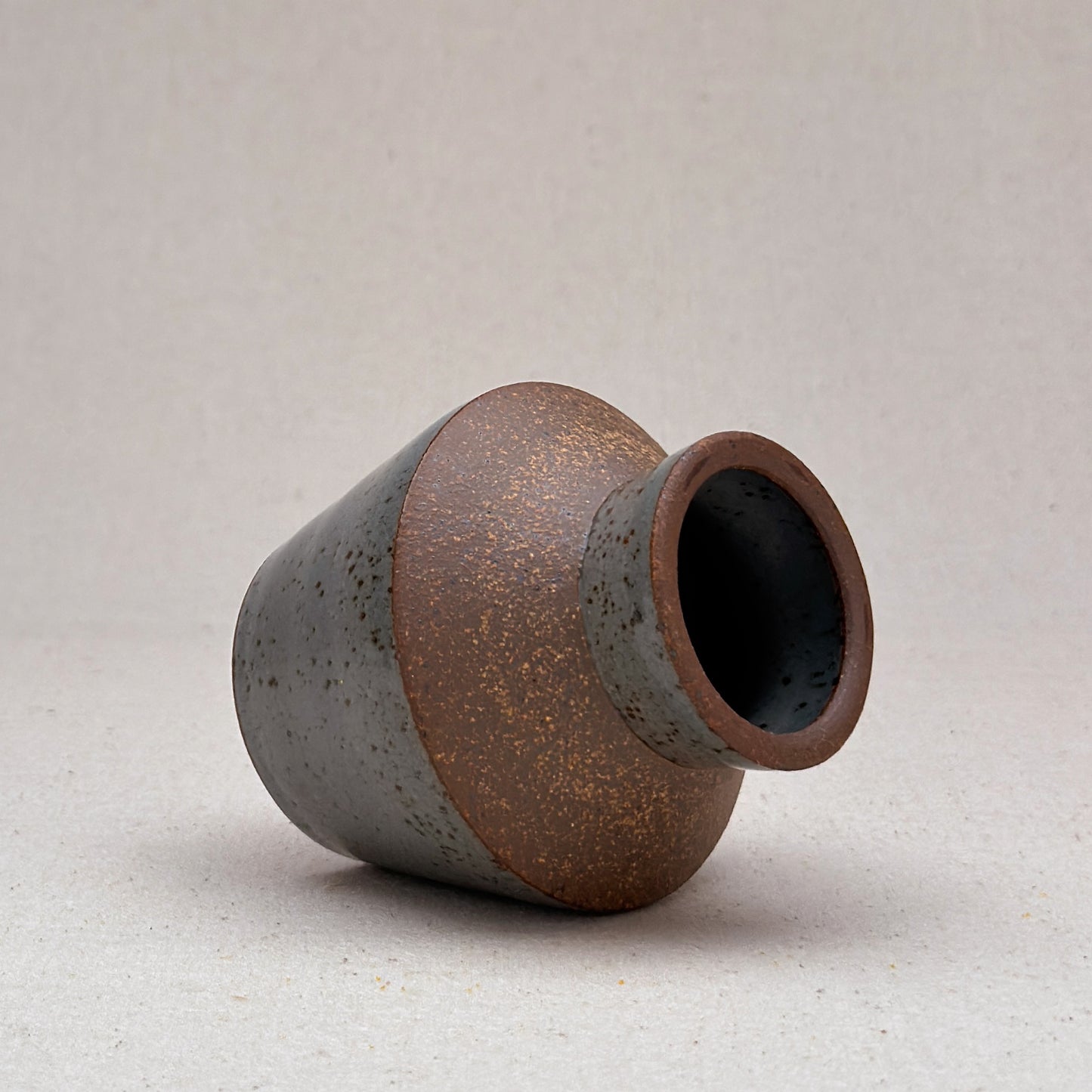 Small Speckled Blue Angular Vase