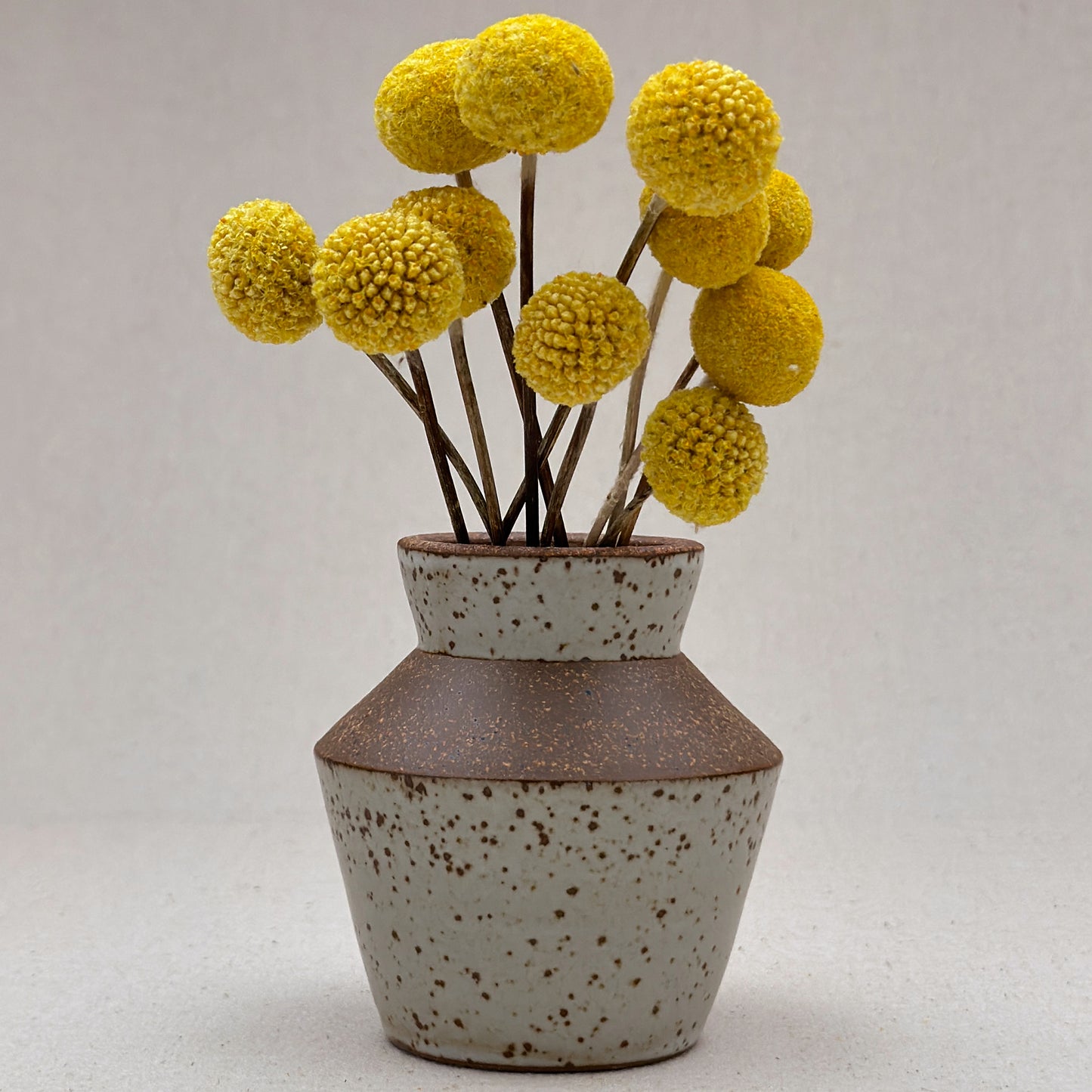 Small Speckled White Angular Vase