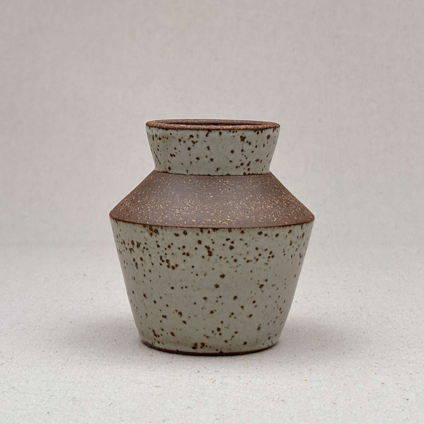 Small Speckled White Angular Vase