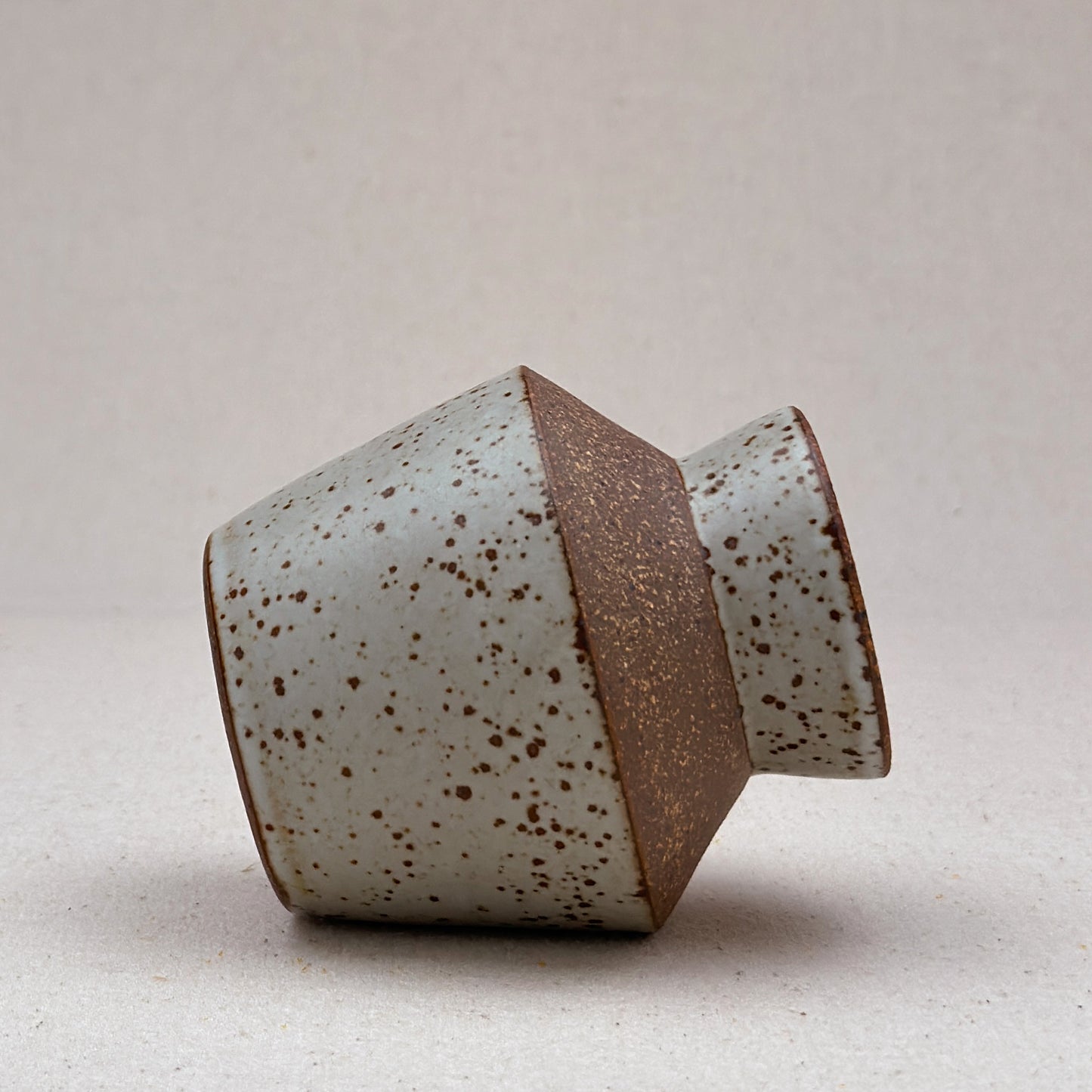 Small Speckled White Angular Vase
