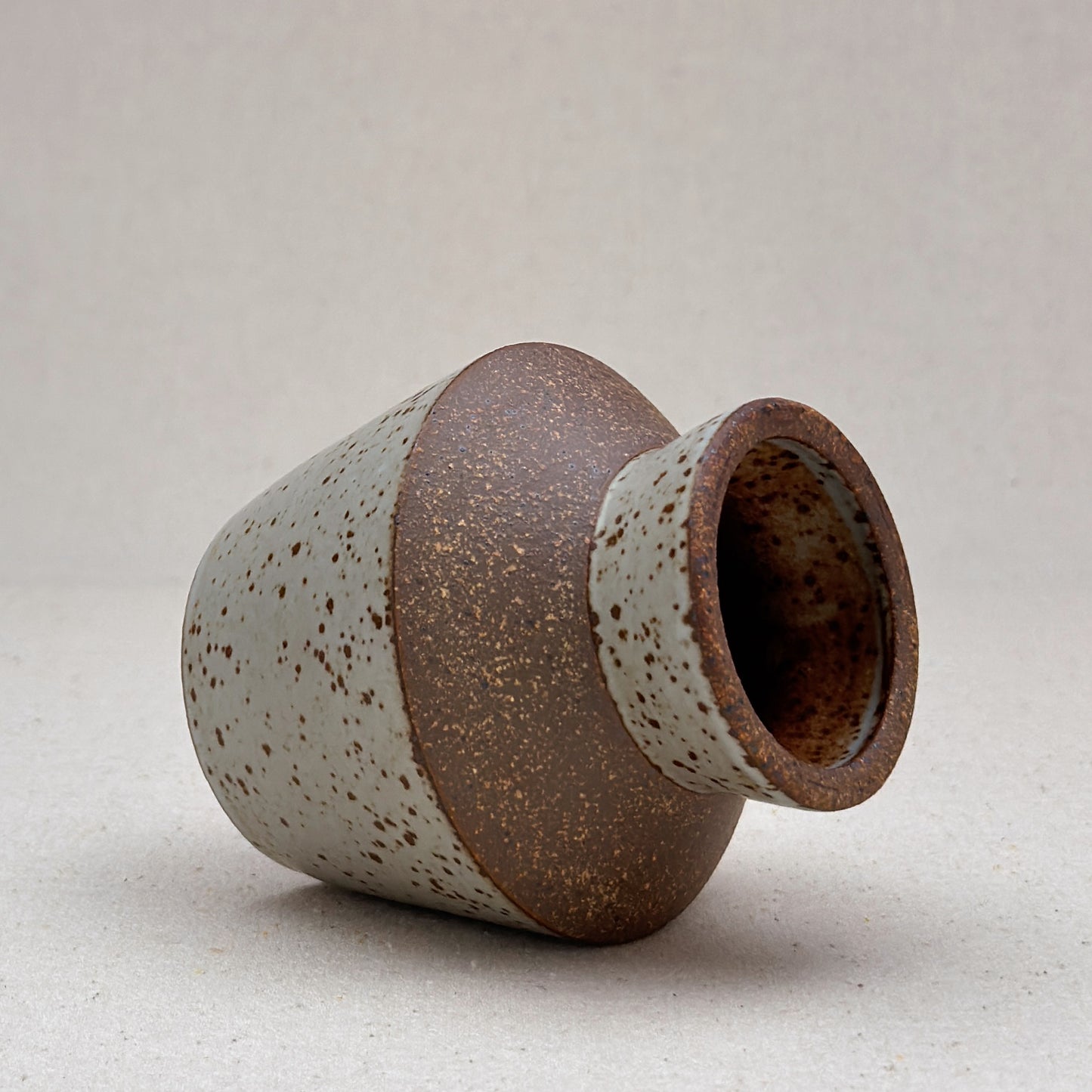 Small Speckled White Angular Vase