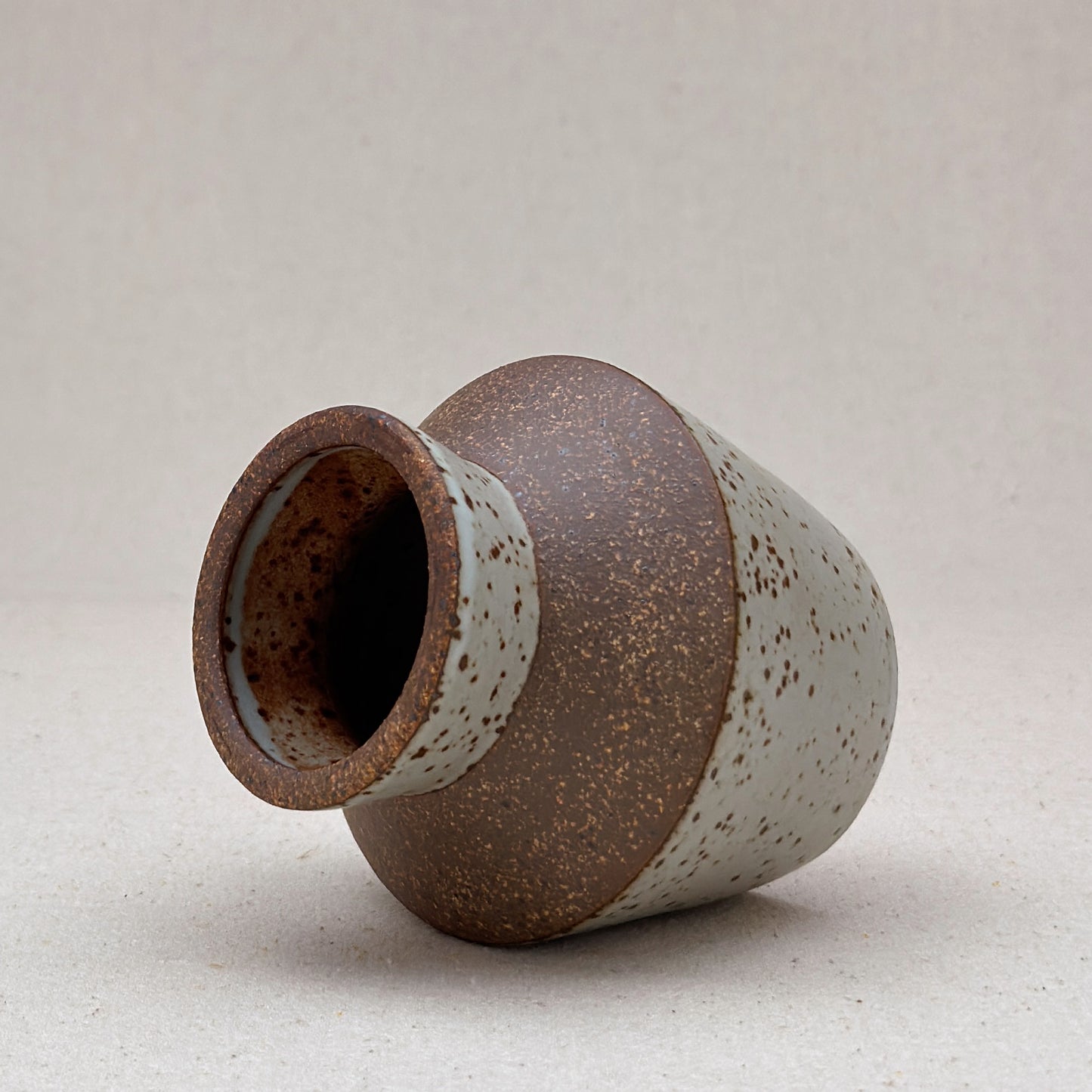 Small Speckled White Angular Vase
