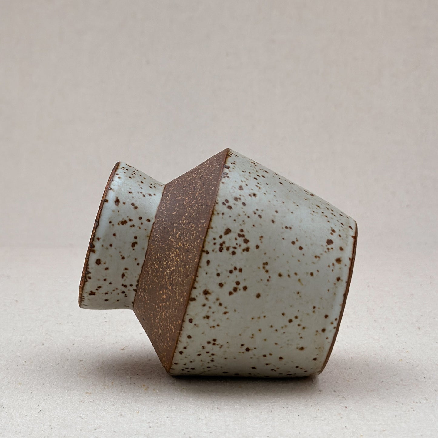 Small Speckled White Angular Vase