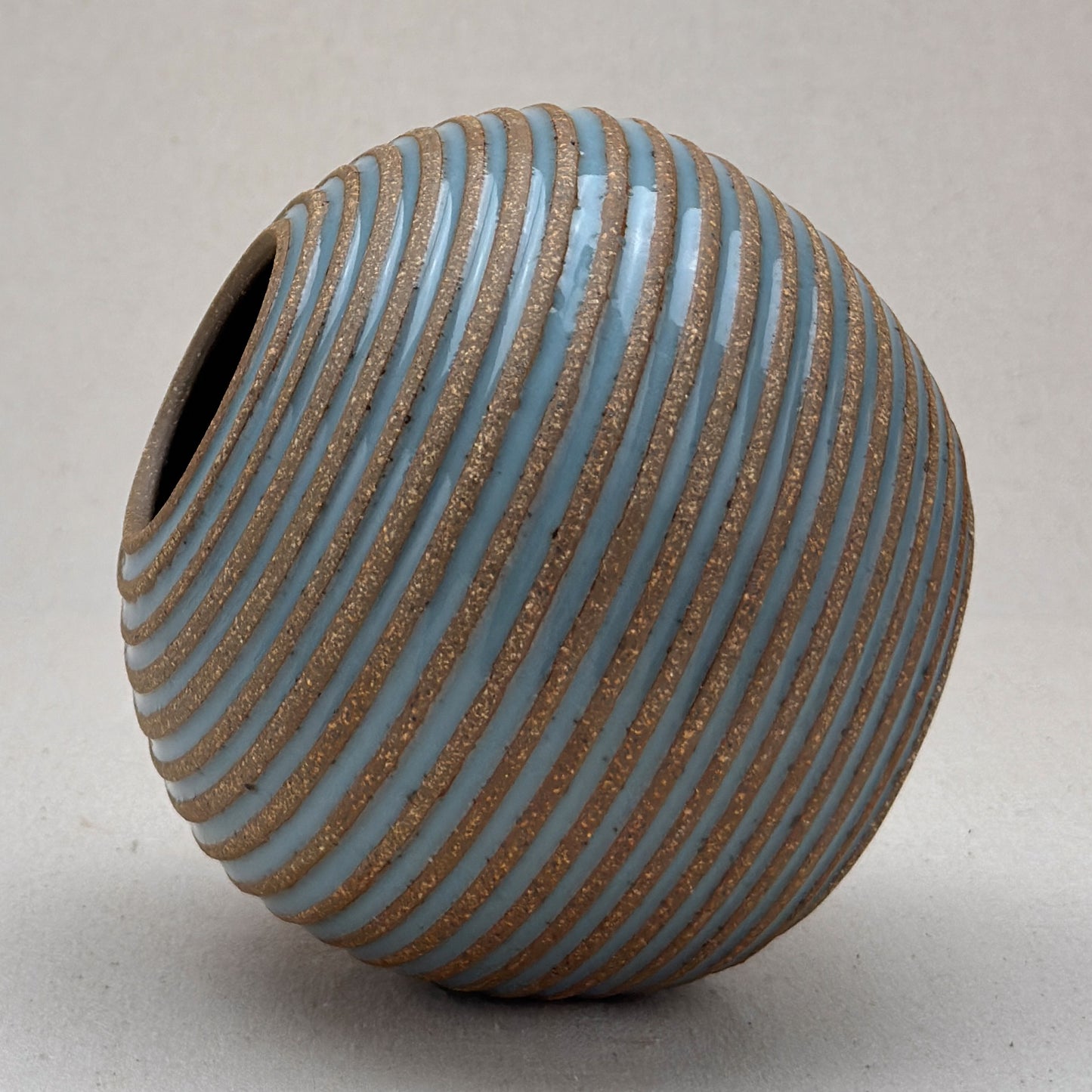 Medium Blue Stripe Round Vase