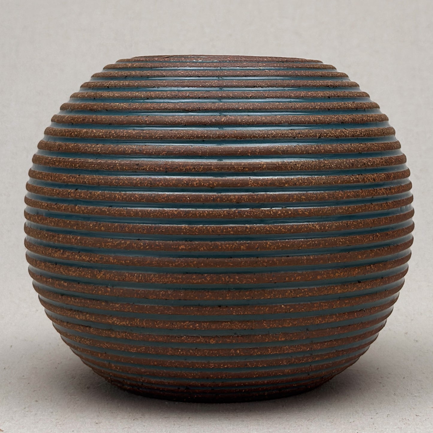 Large Blue Stripe Round Vase