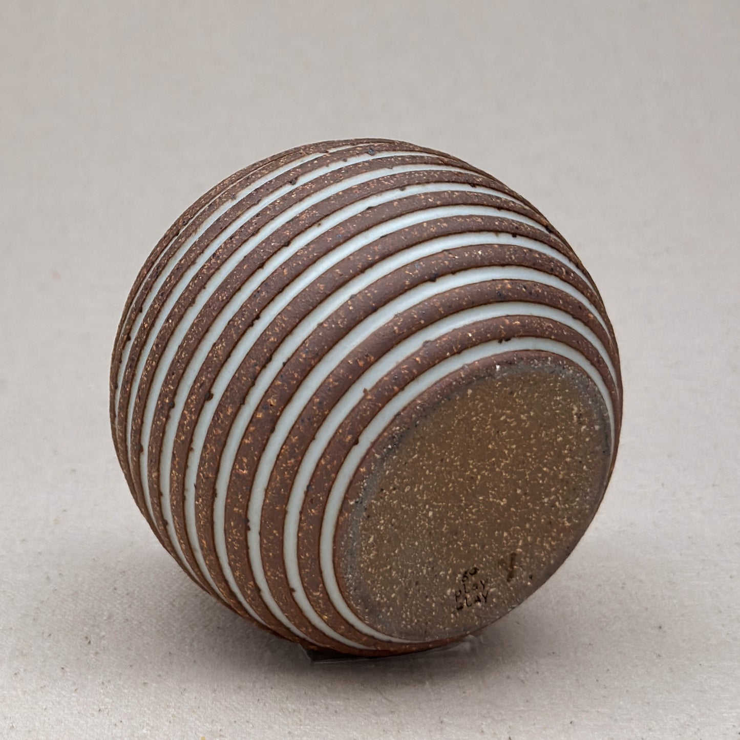 Small White Stripe Round Vase