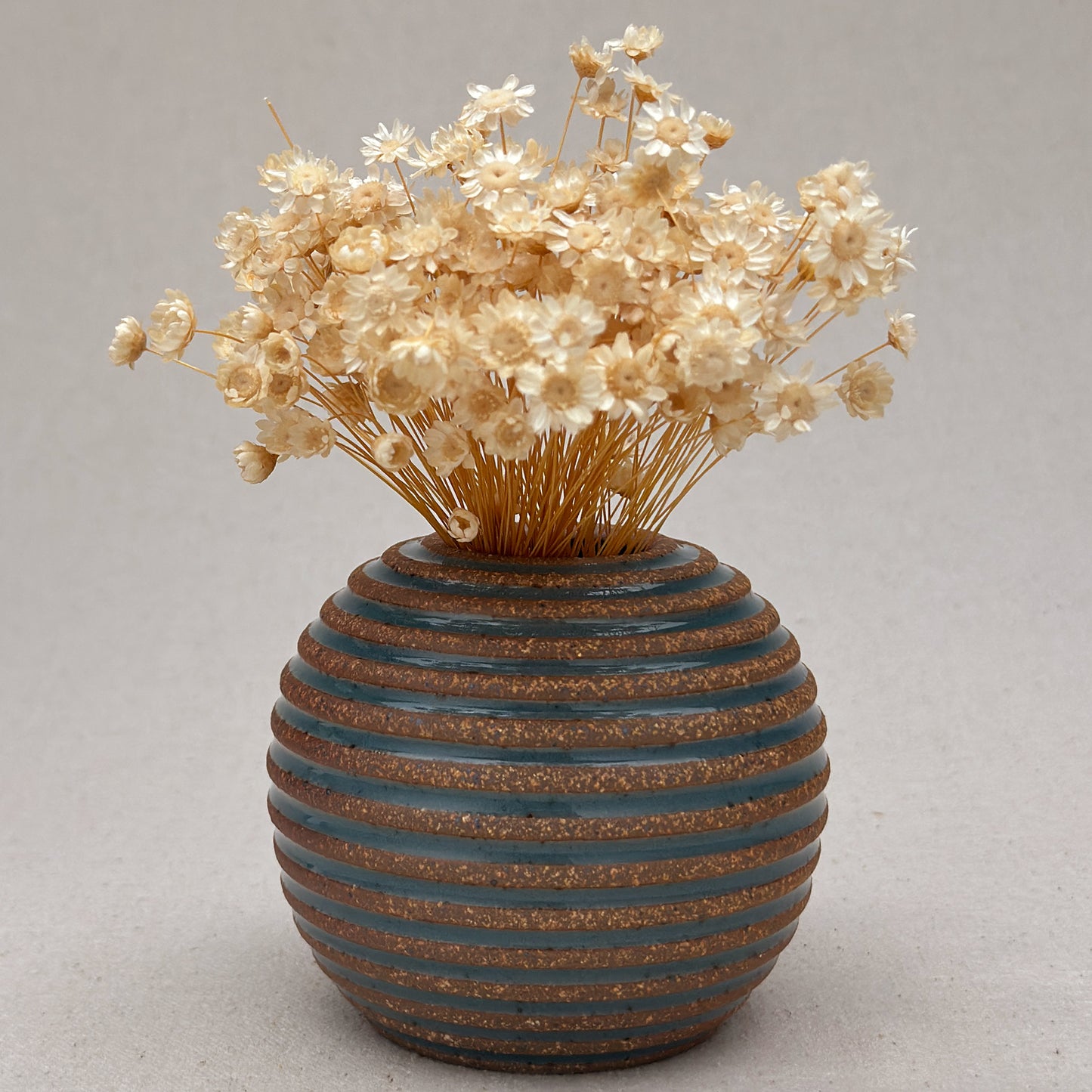 Small Blue Stripe Round Vase