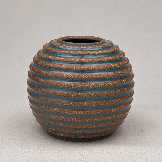 Small Blue Stripe Round Vase