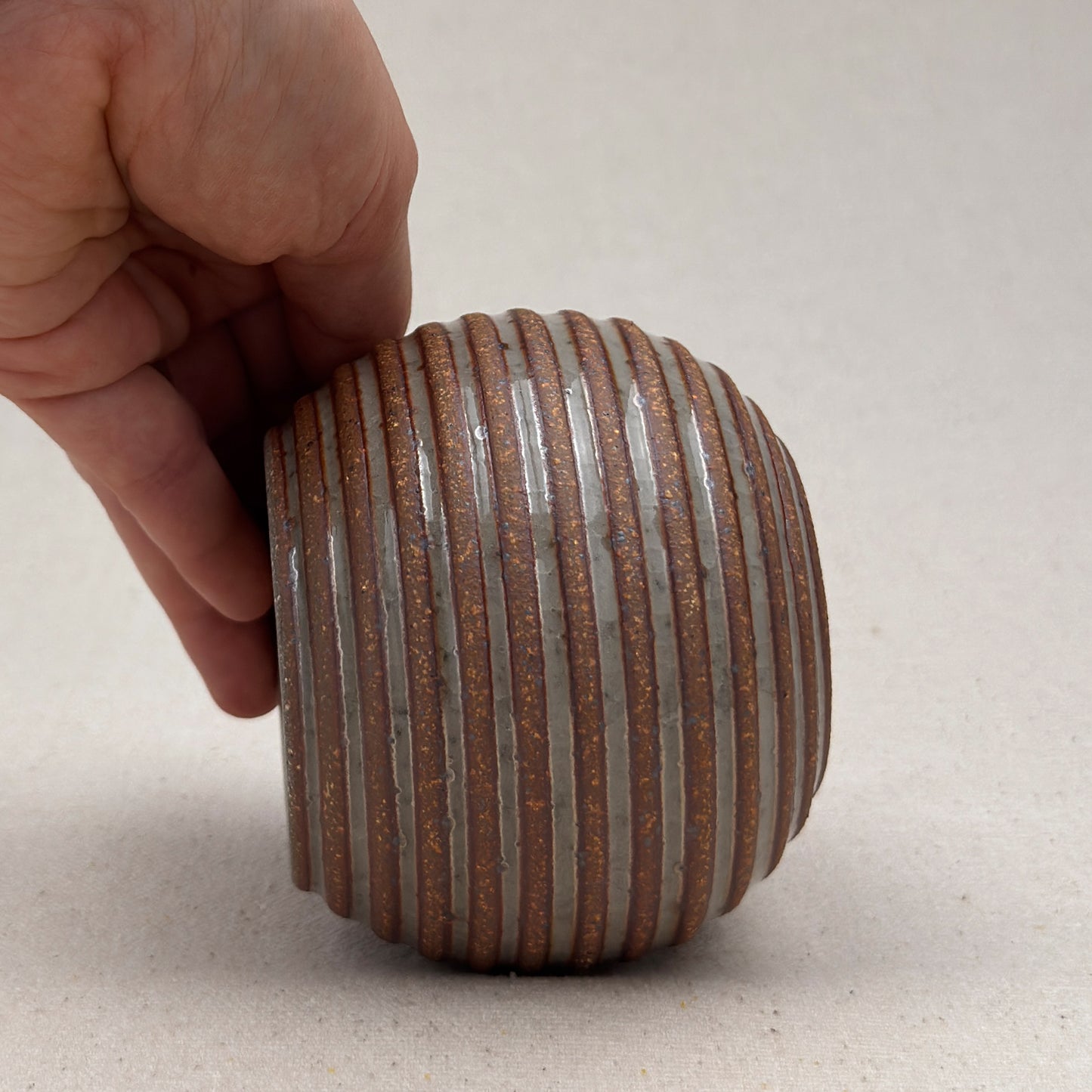 Small Shino Stripe Round Vase